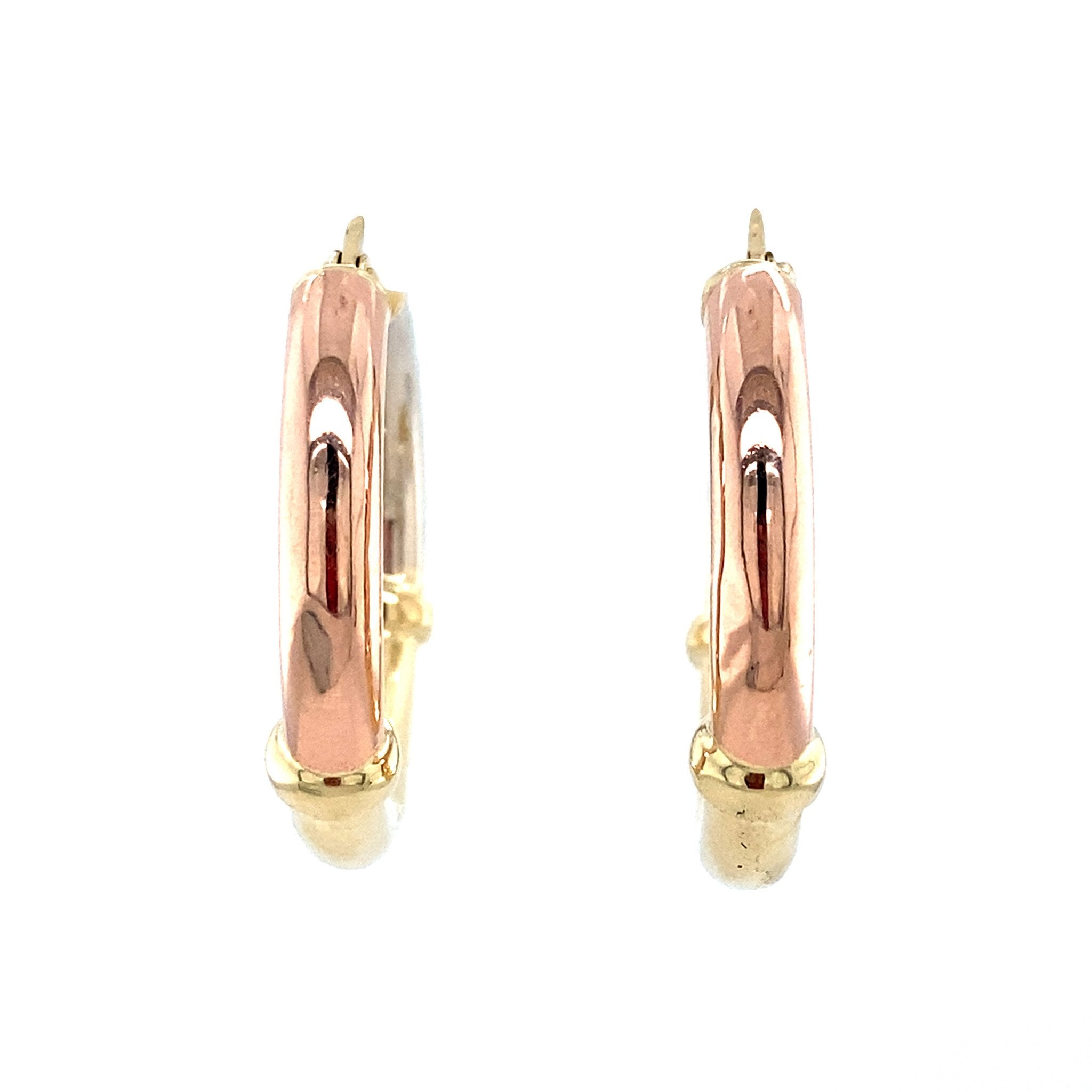 Tricolour vintage gold earrings 14 kt