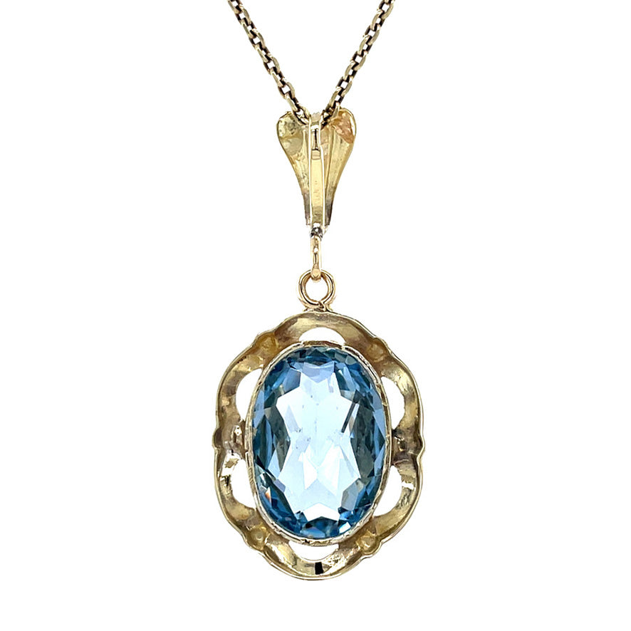 Gold vintage pendant with spinel 14 kt