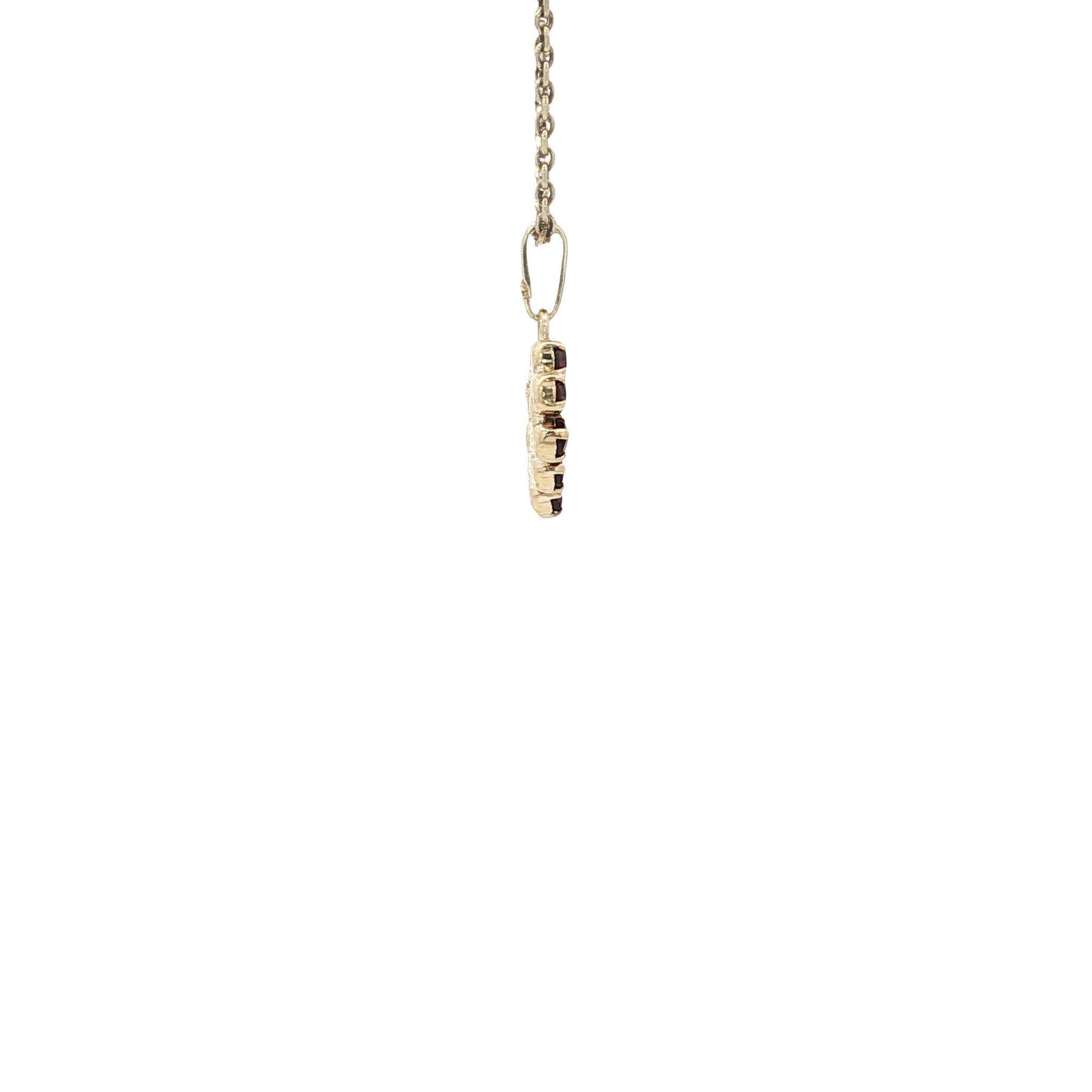 Vintage hart hanger met kleursteen 8 kt