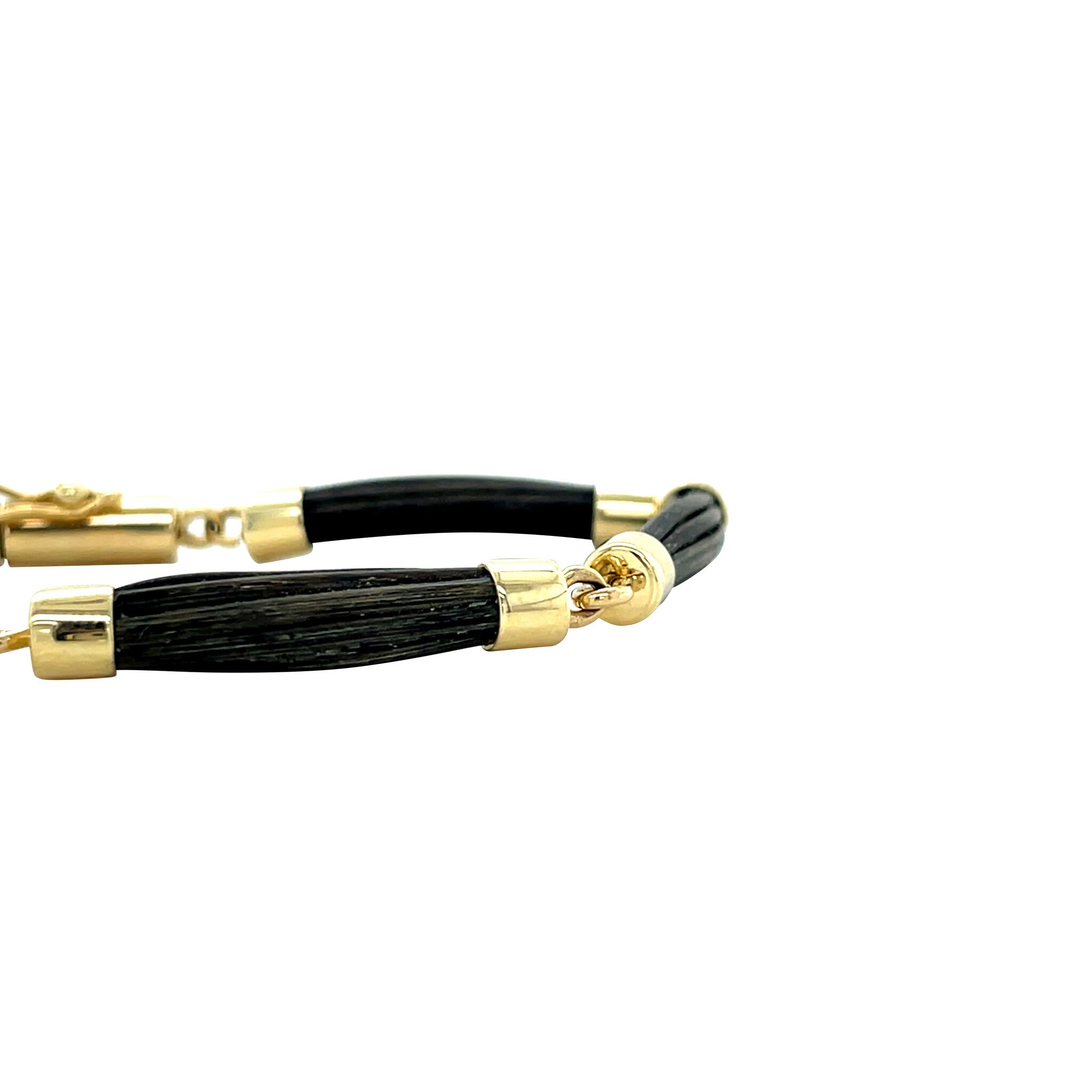 Gouden vintage armband met olifanten haar 14 kt