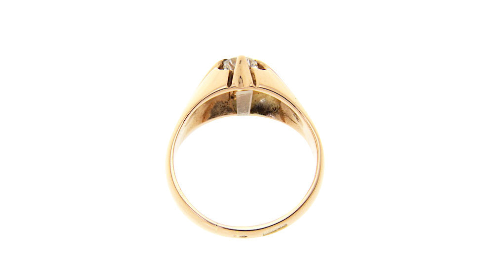 14 kt rose gold pinky ring with diamond