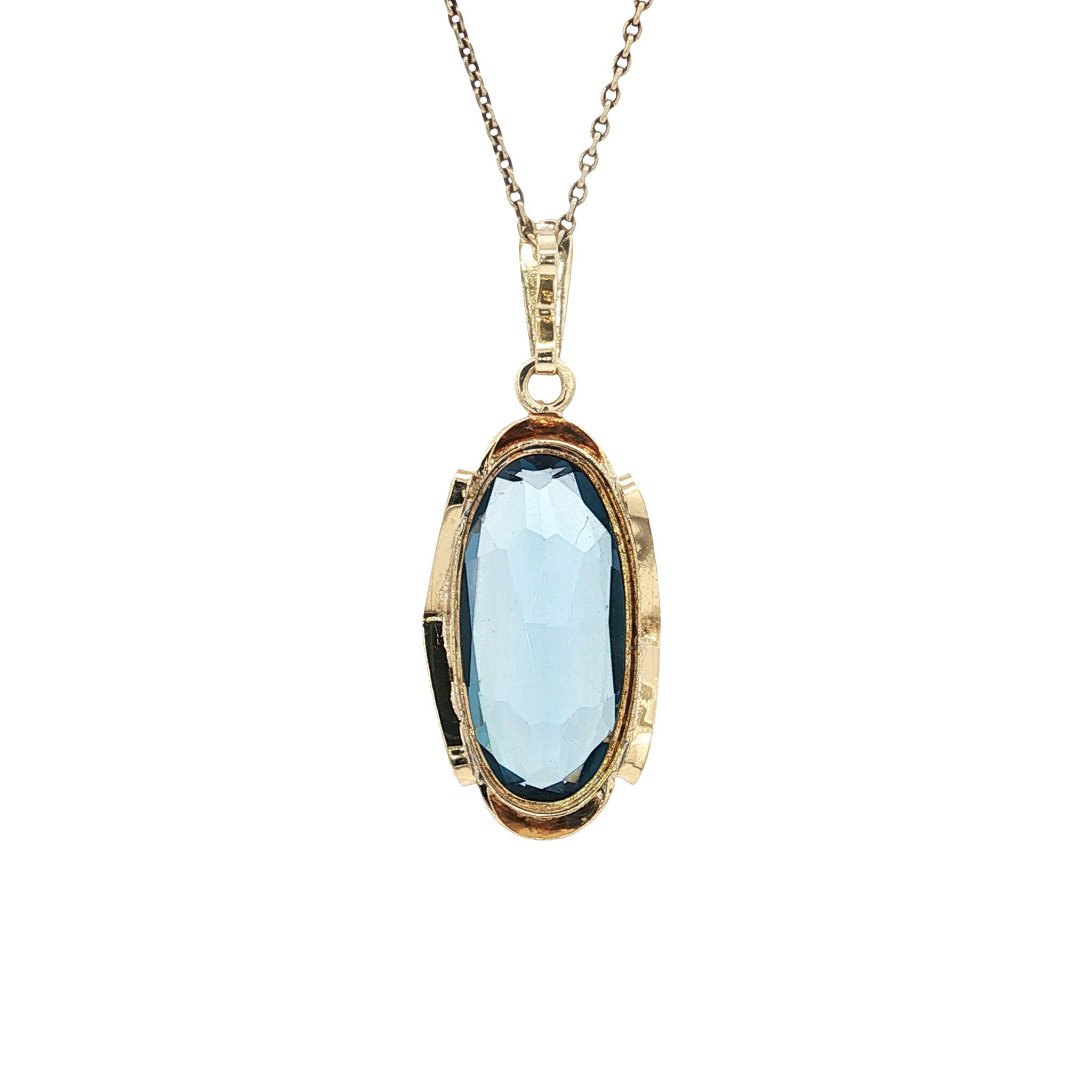Gouden vintage hanger met spinel 14 kt