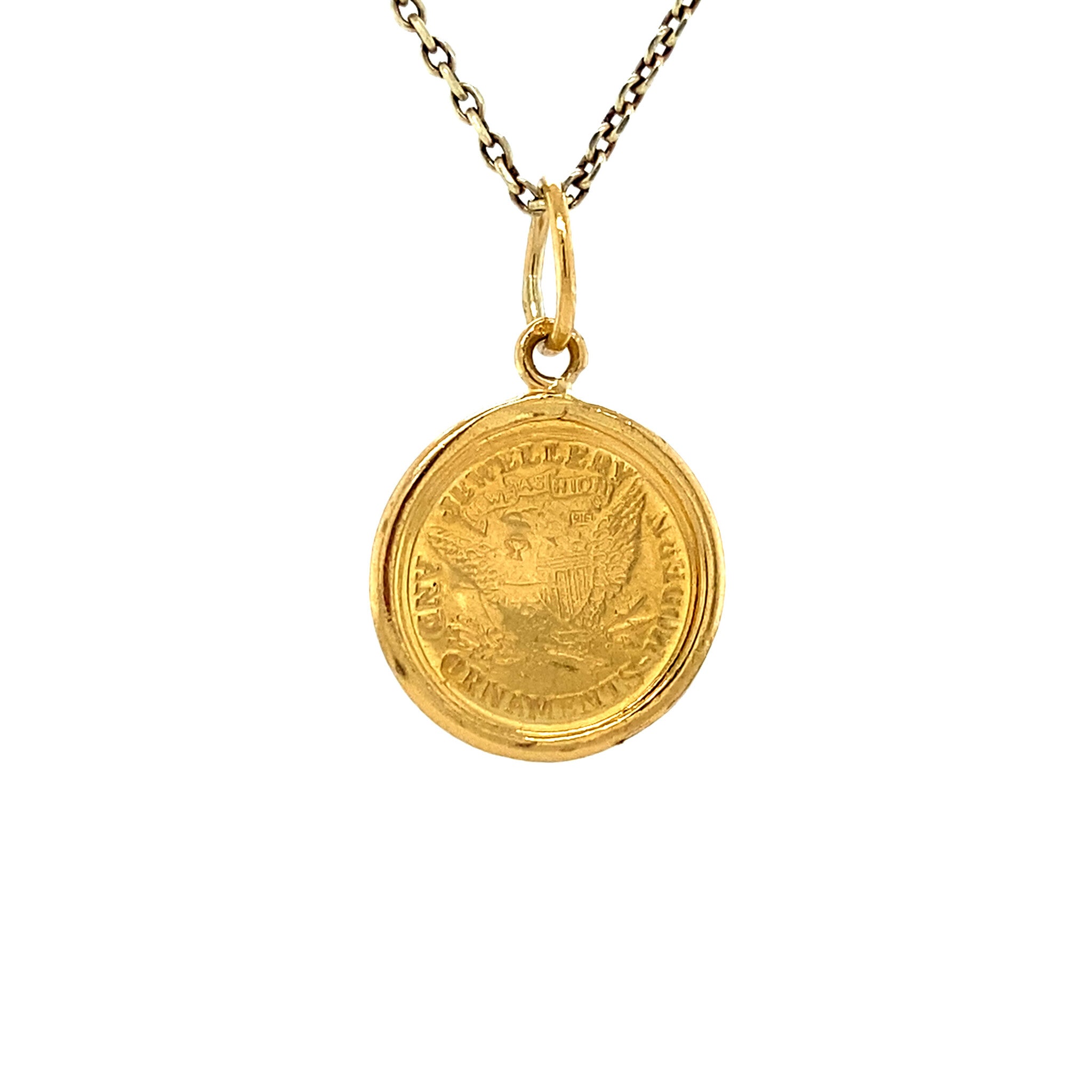 Gouden munt hanger 22 krt