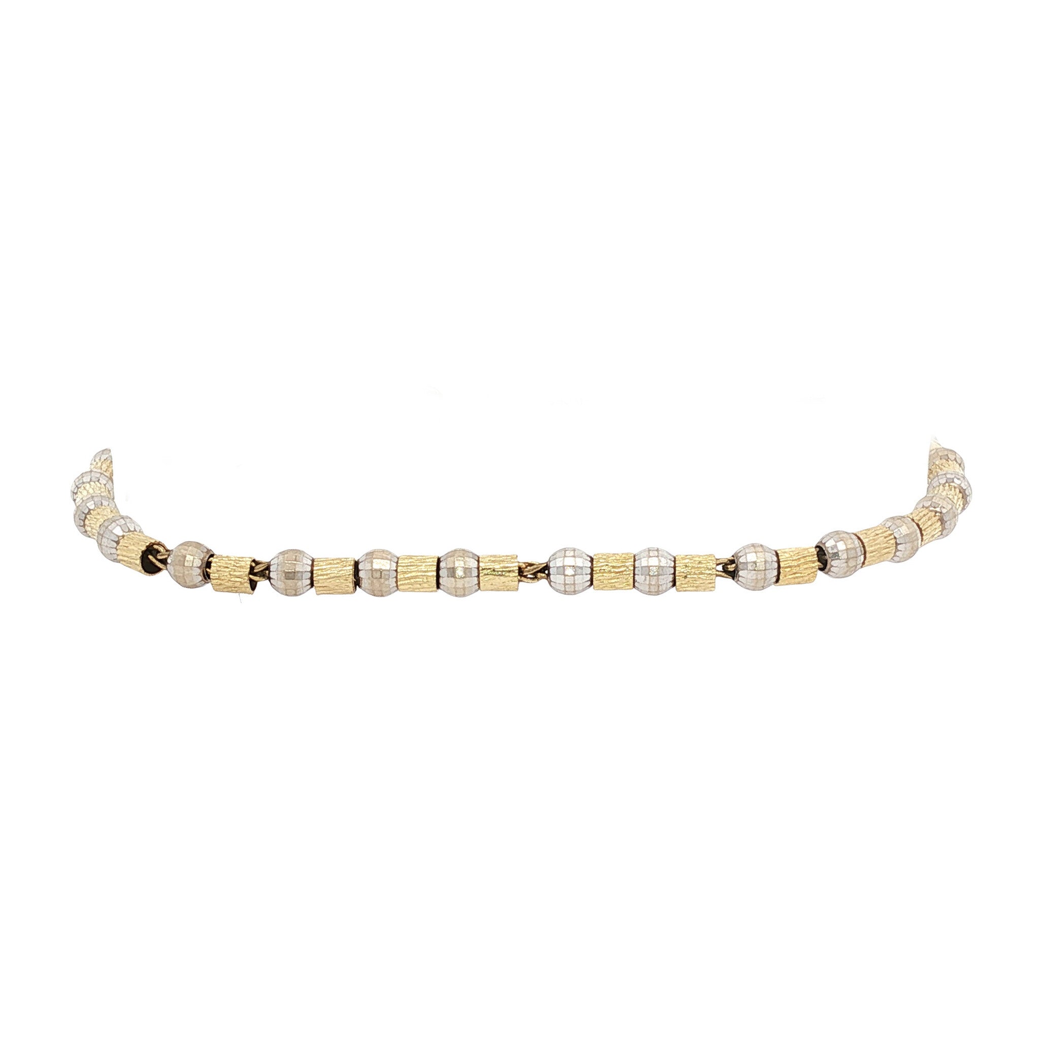 Bicolour gold fantasy bracelet 14 kt