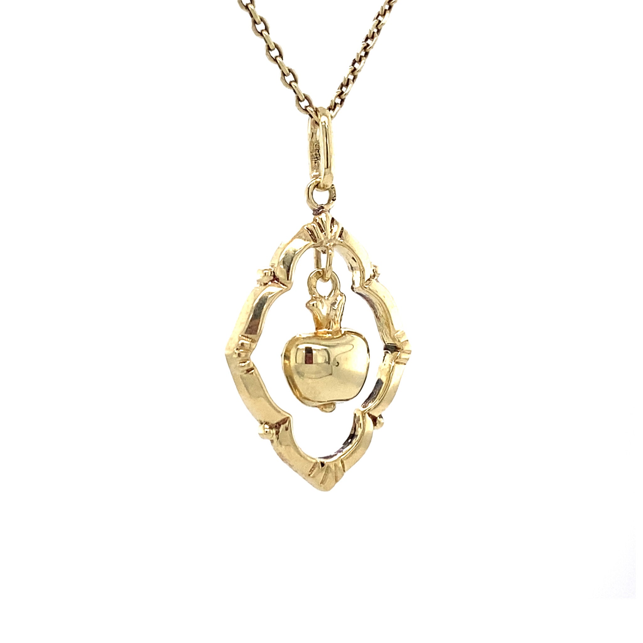 Gouden vintage fantasie hanger 14 krt