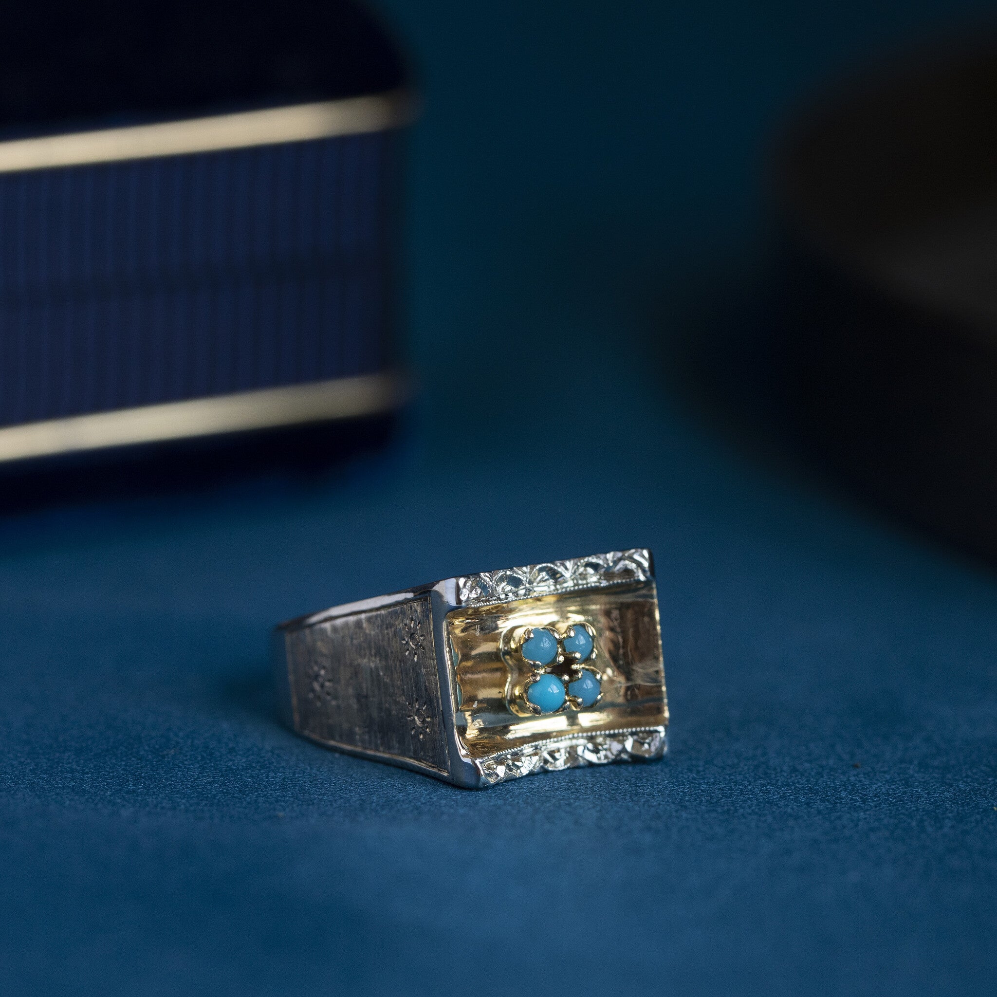 Gouden ring met turkoois 18 krt