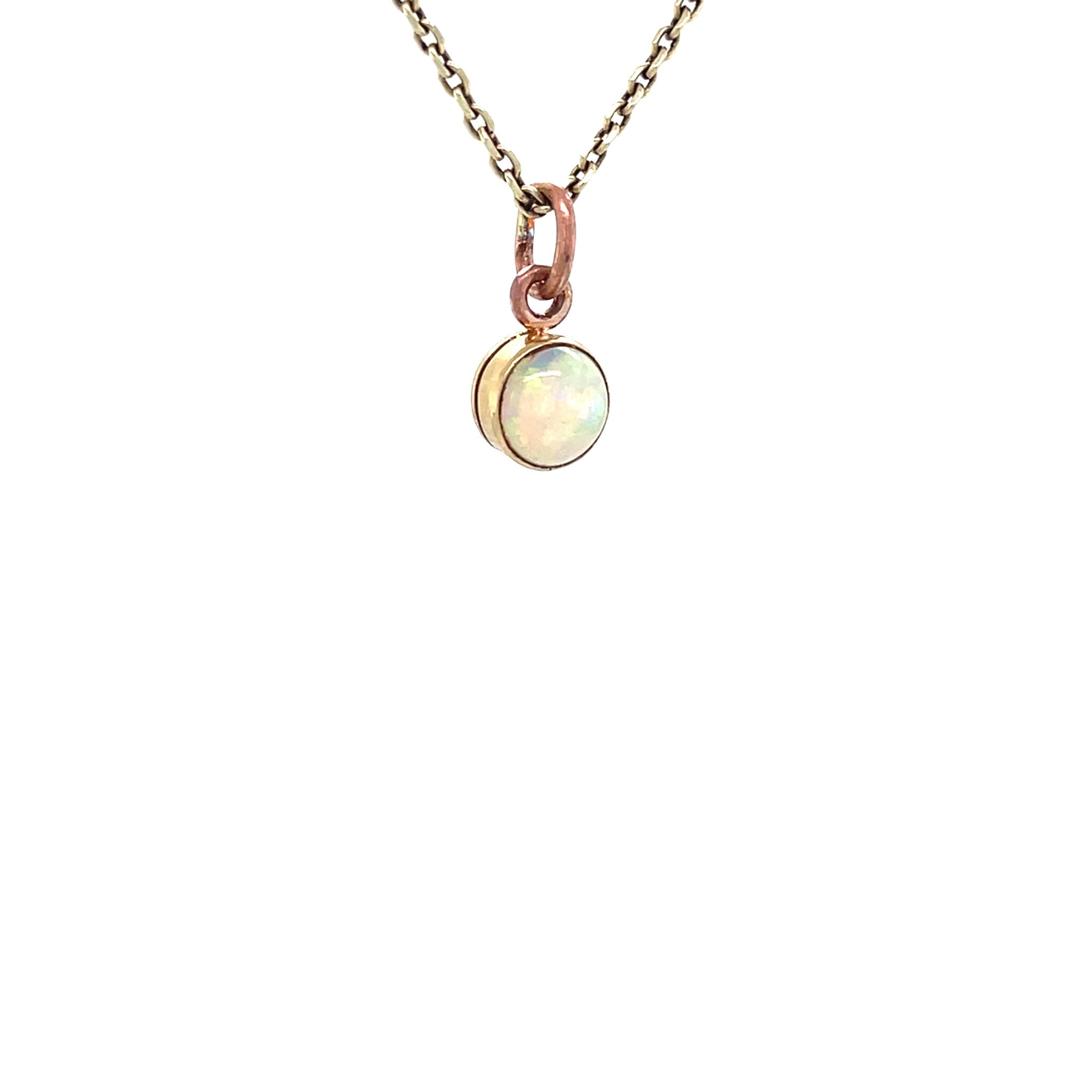 Roségouden vintage hanger met opaal 14 krt