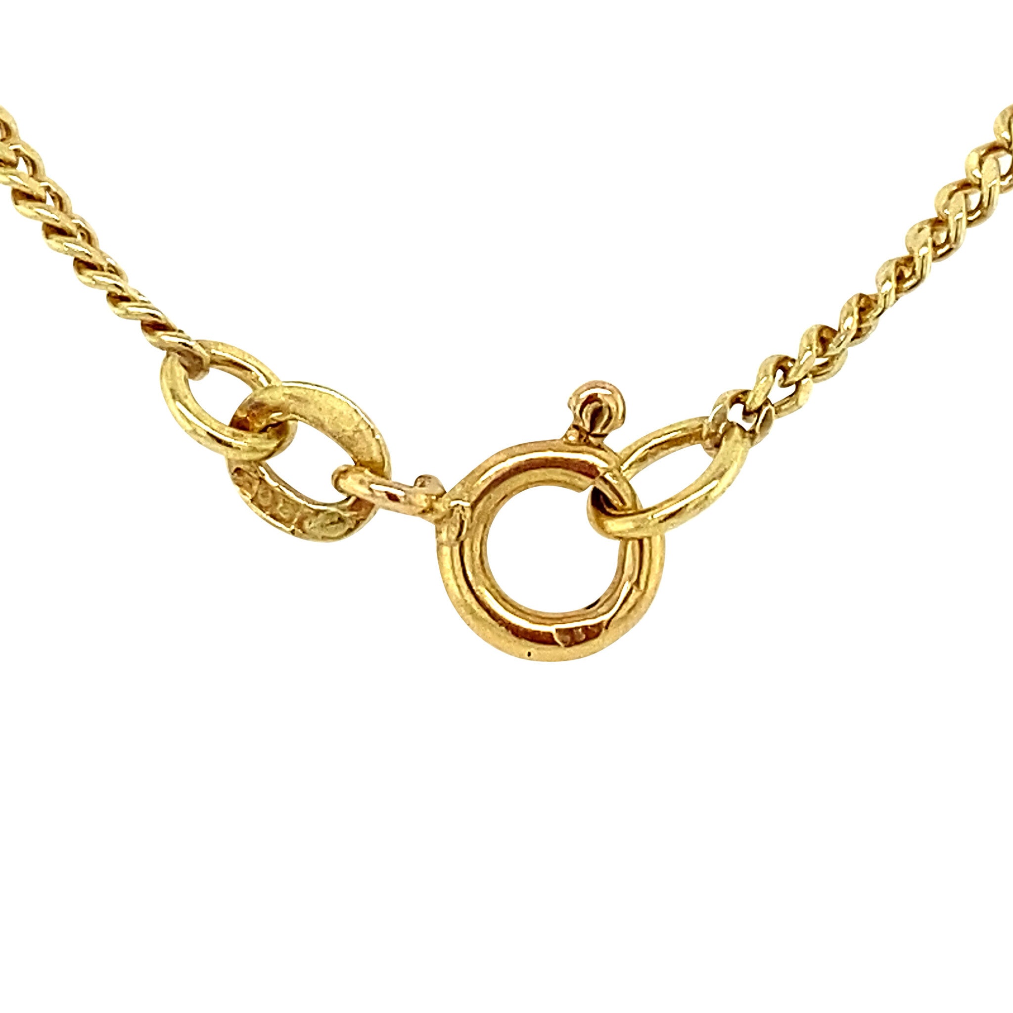 Gold curb length necklace 14 krt