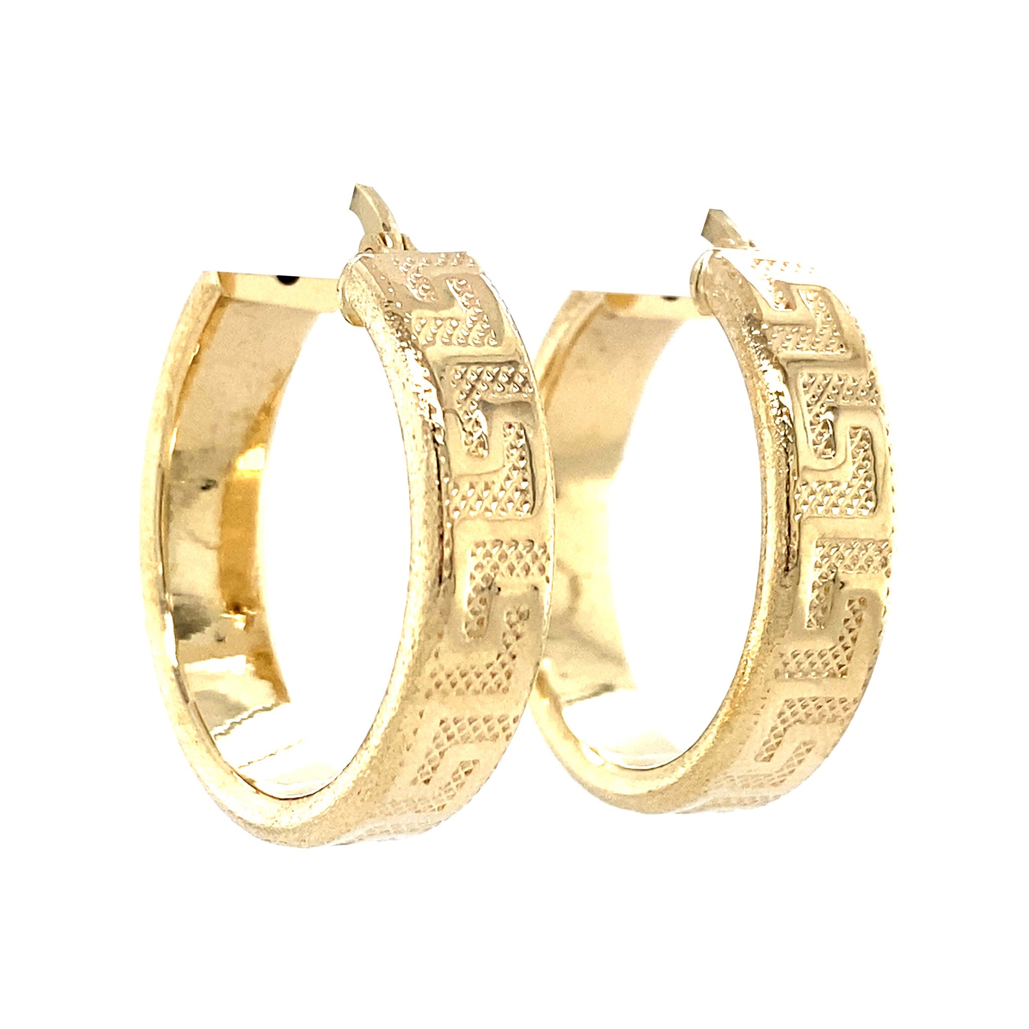 14 kt gold meander earrings