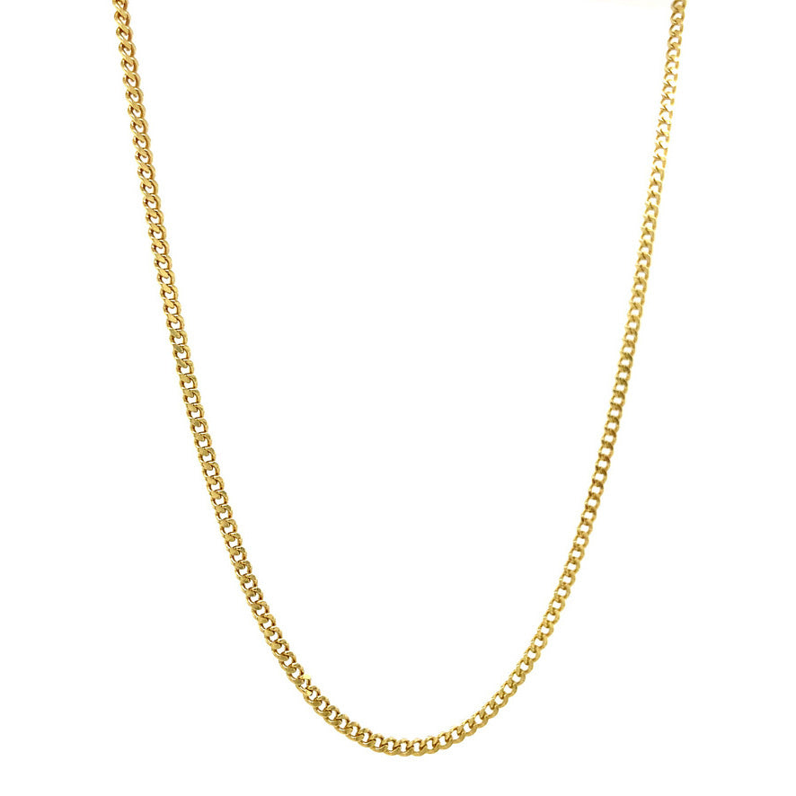 Gold curb length necklace 14 krt