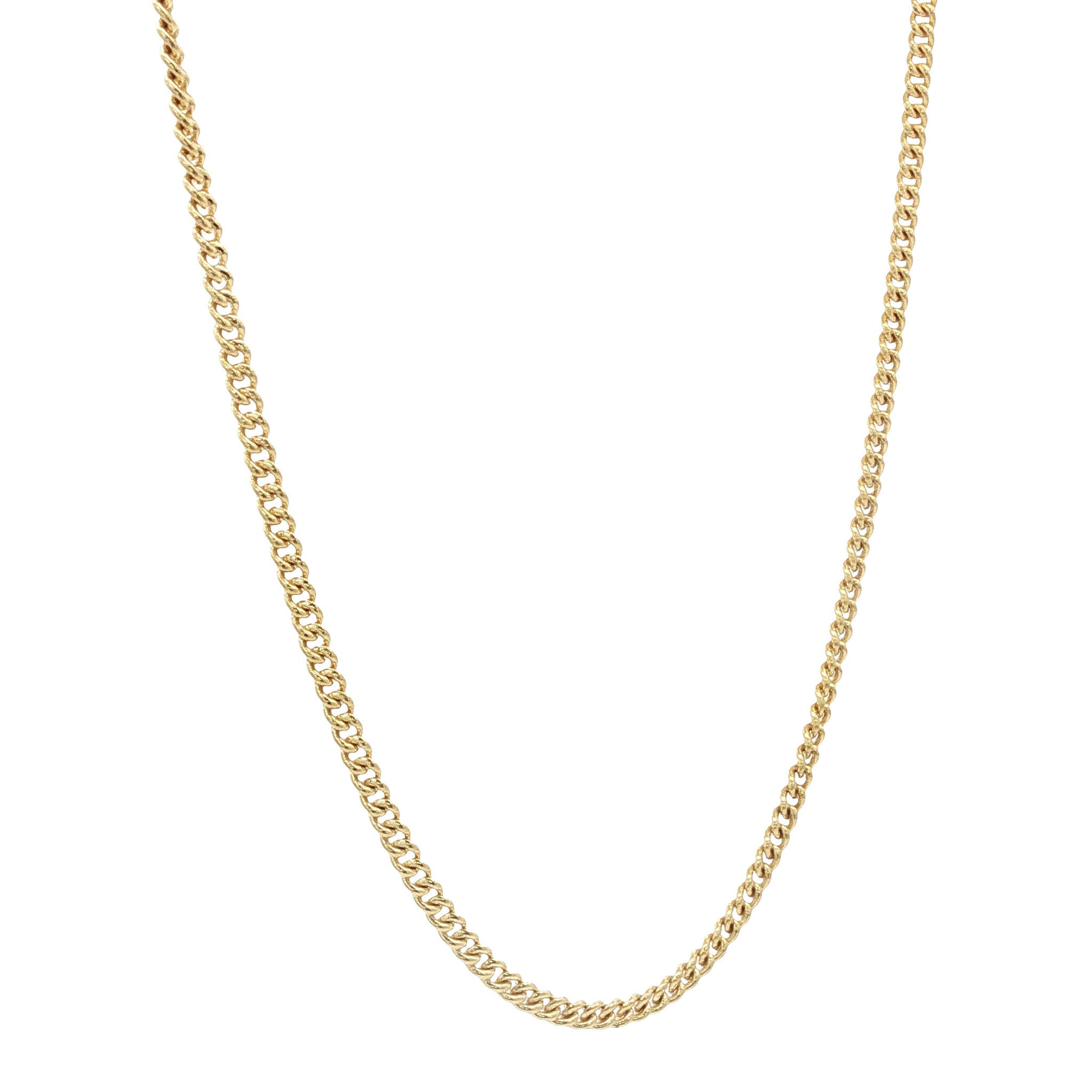 Gold vintage gourmet long necklace 14 kt