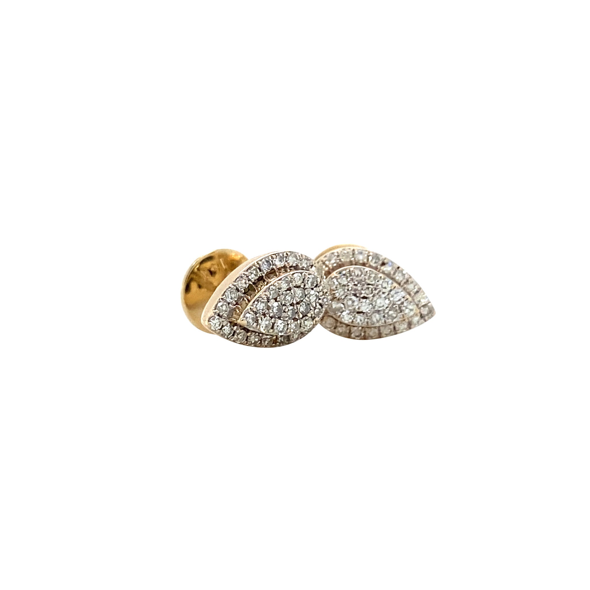Gouden vintage oorstekers met diamant 14 krt