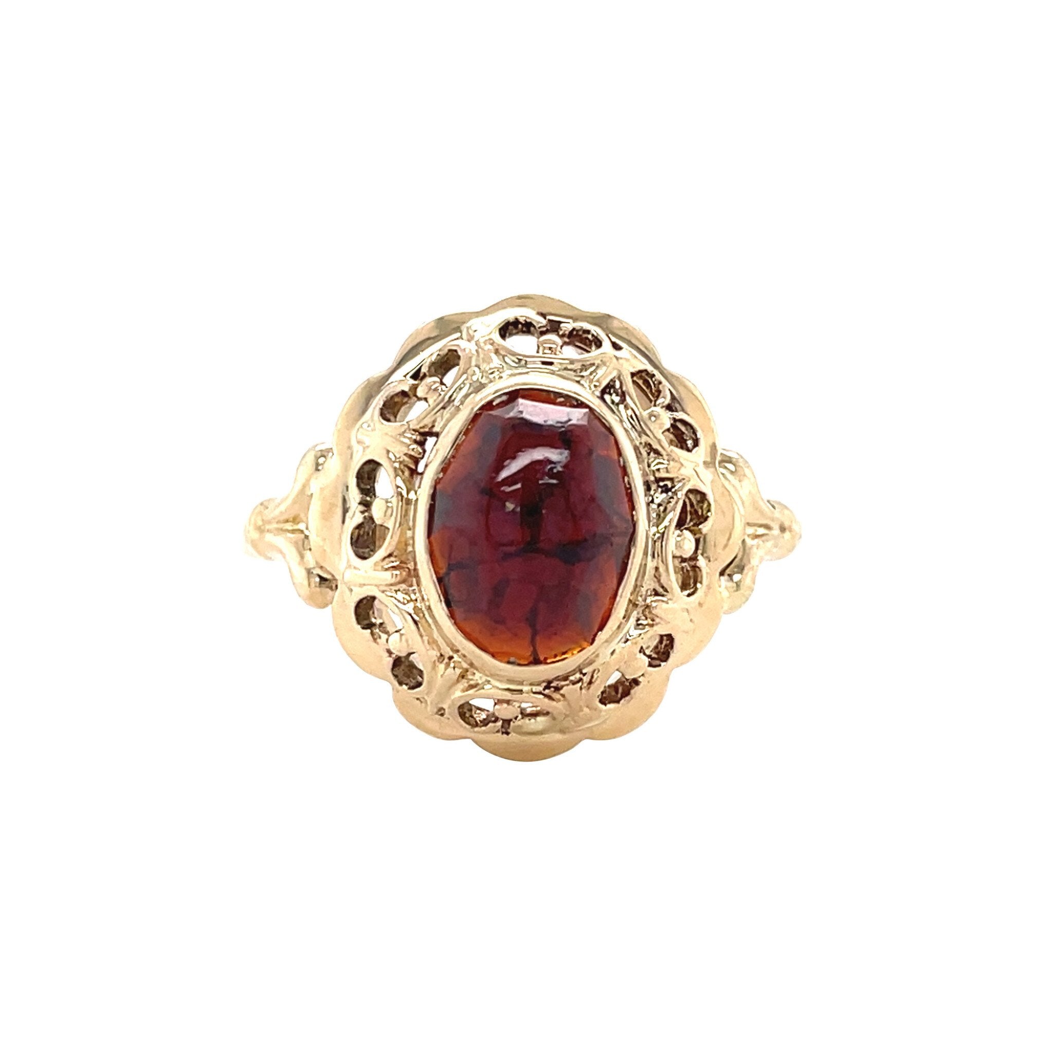 Vintage ring with colored stone 12 kt