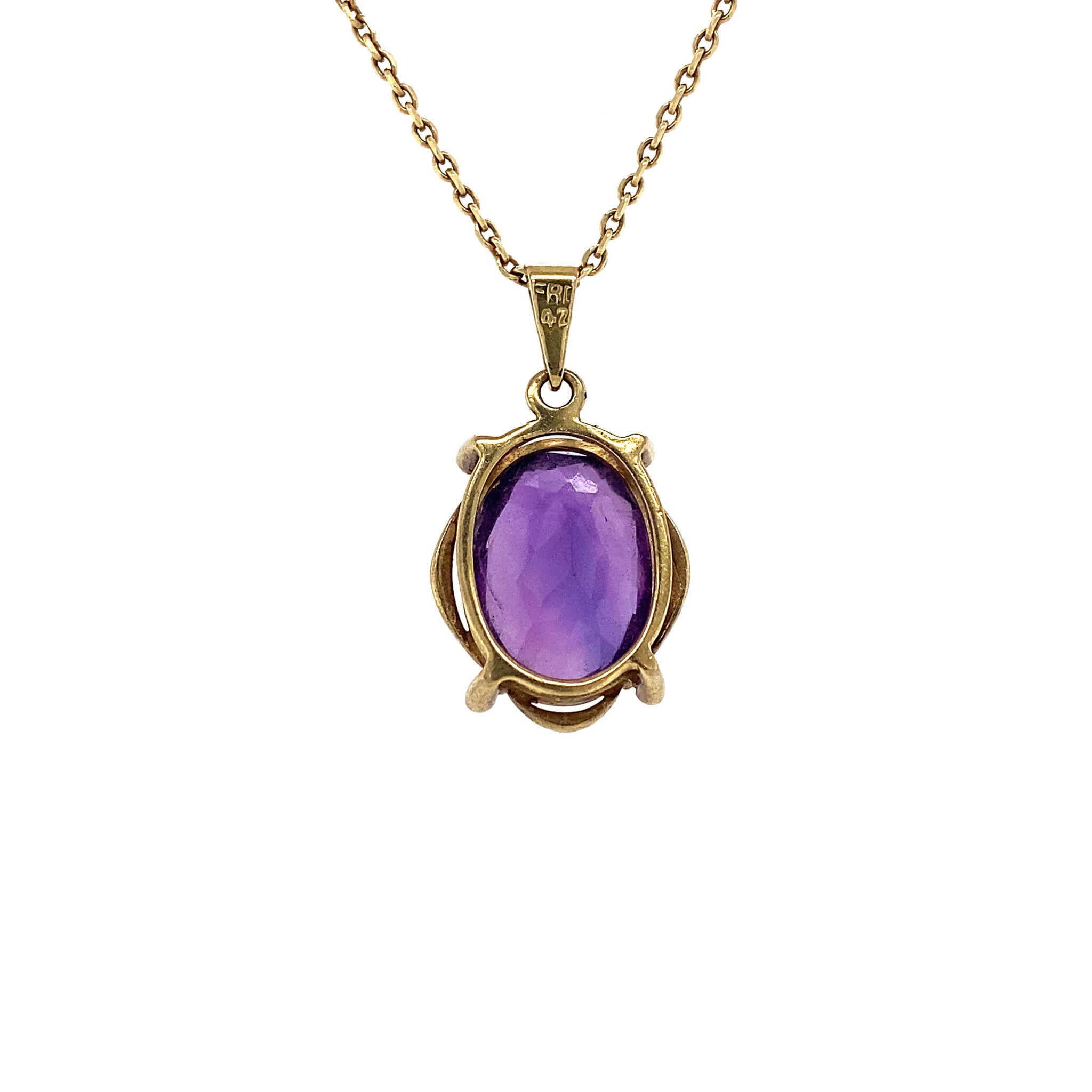 Pendant with amethyst 9 krt