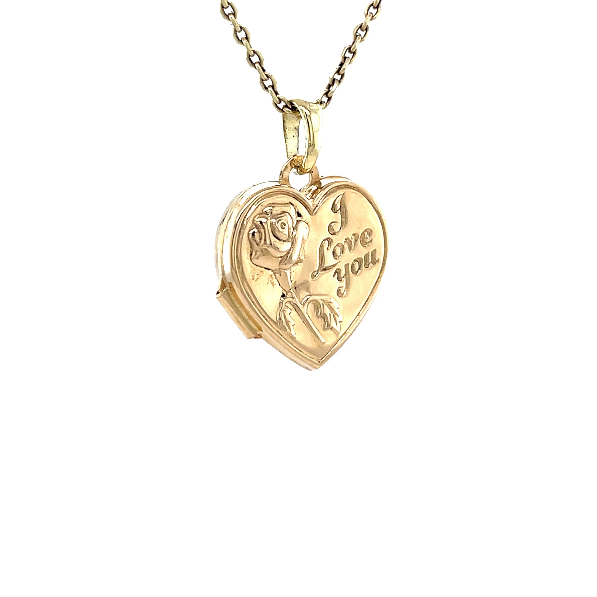 Vintage gold locket with engraving, 14 kt