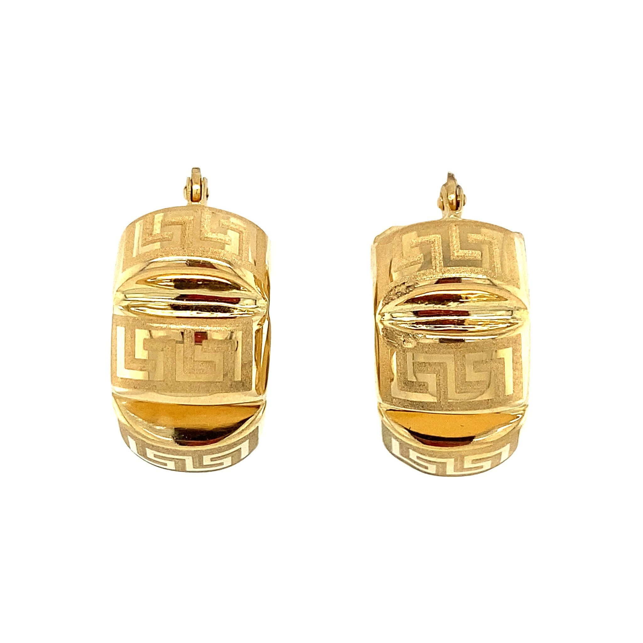Gouden fantasie oorringen 18 krt