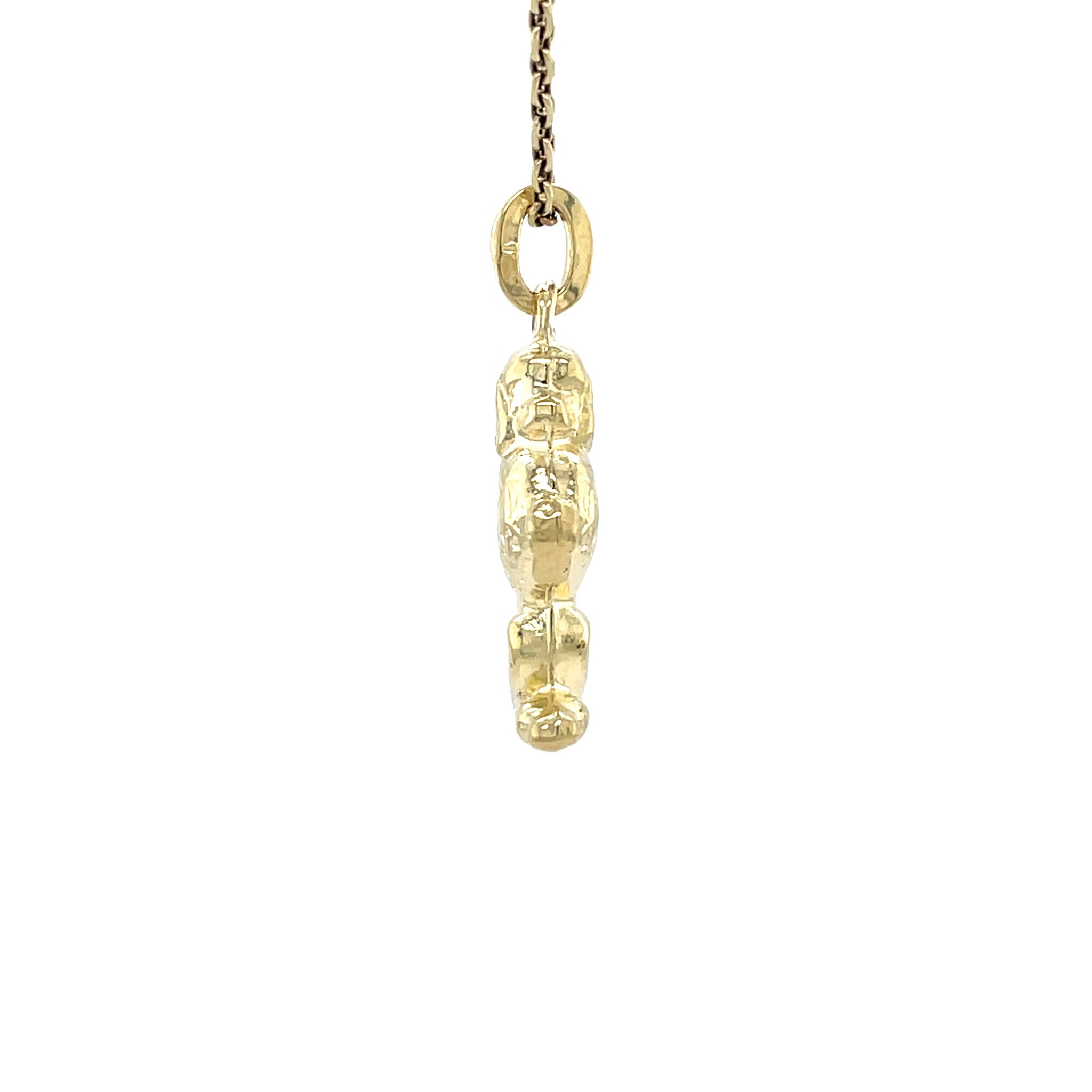 Gouden vintage poedel hanger 14 krt