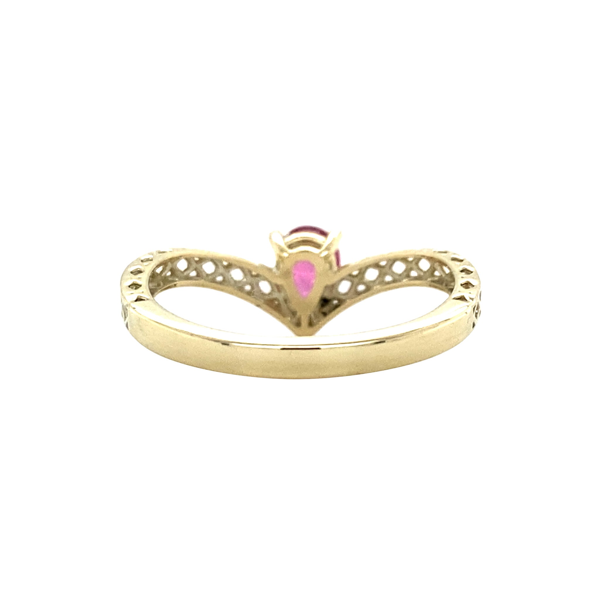 Gouden vintage ring met toermalijn 14 krt