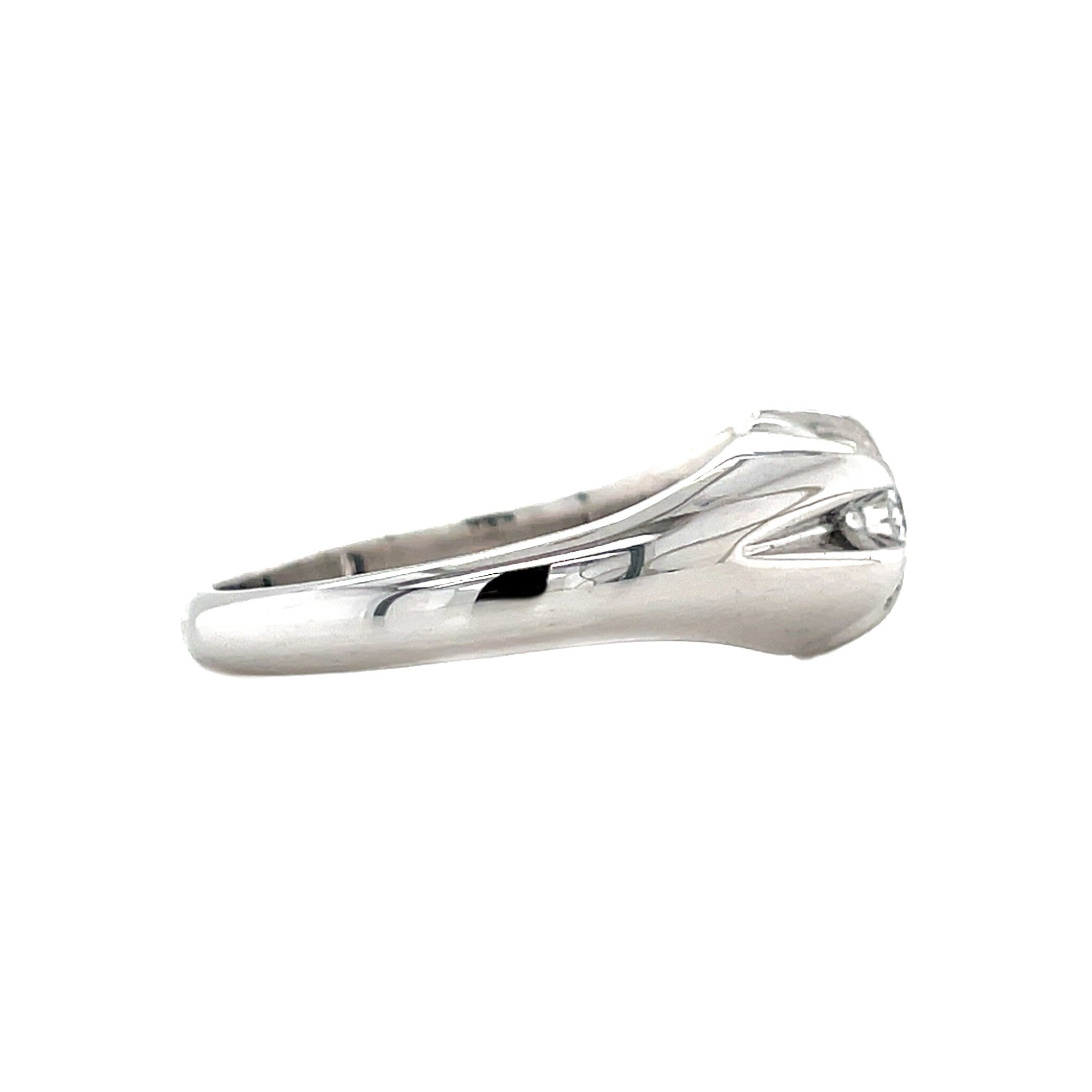 Witgouden vintage ring met diamant 14 krt