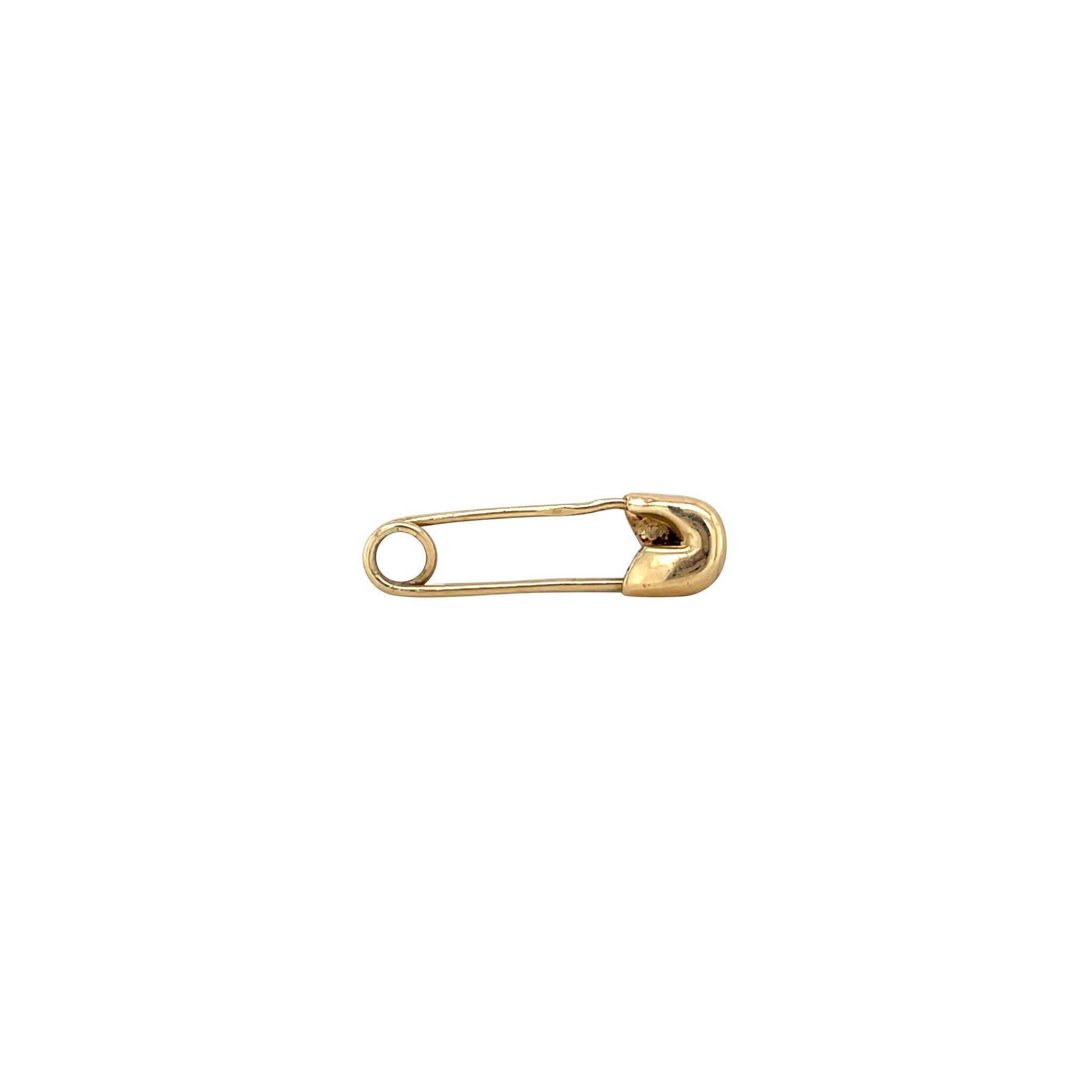 Vintage gold safety-pin brooch, 14 kt