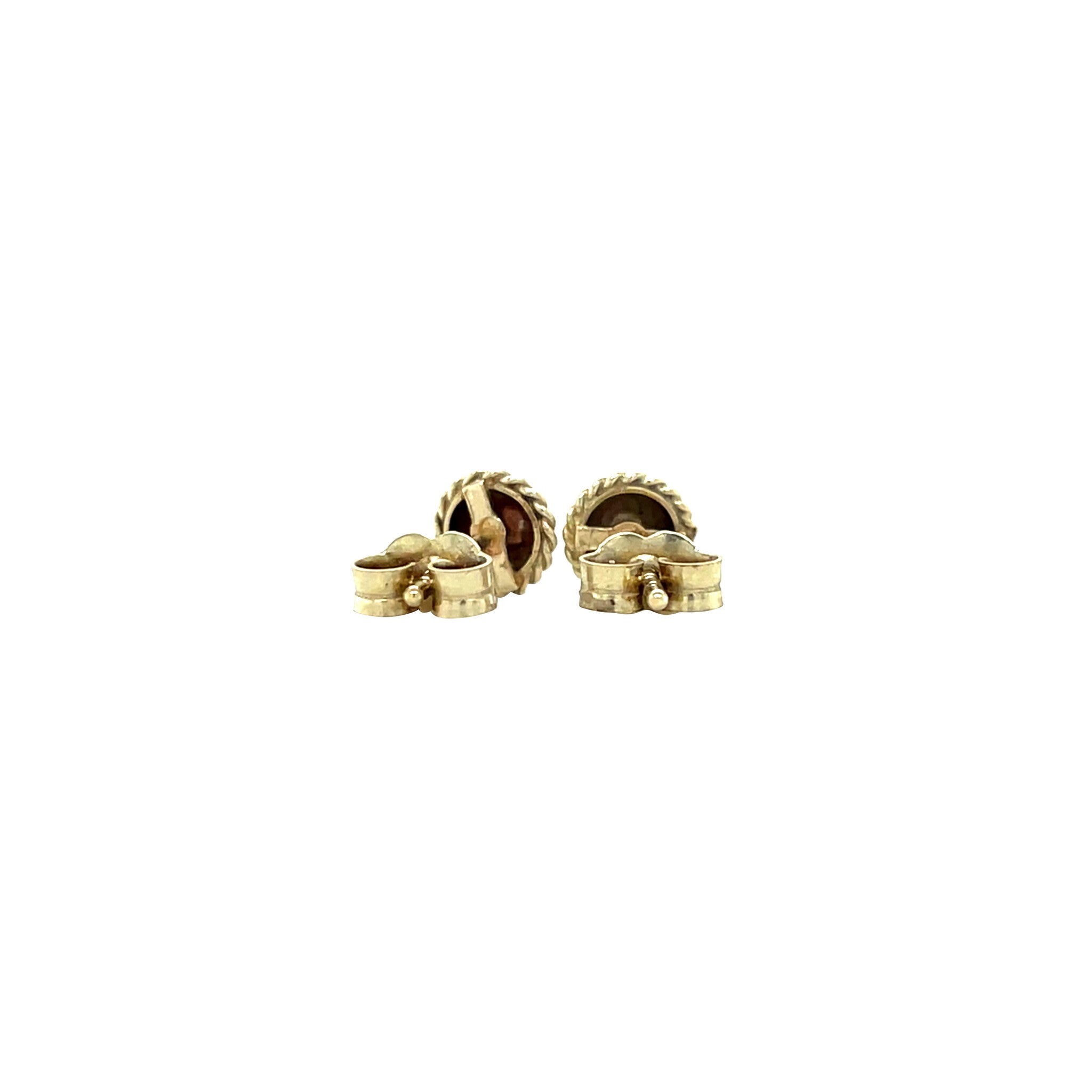 Gouden vintage gladde oorstekers 14 krt