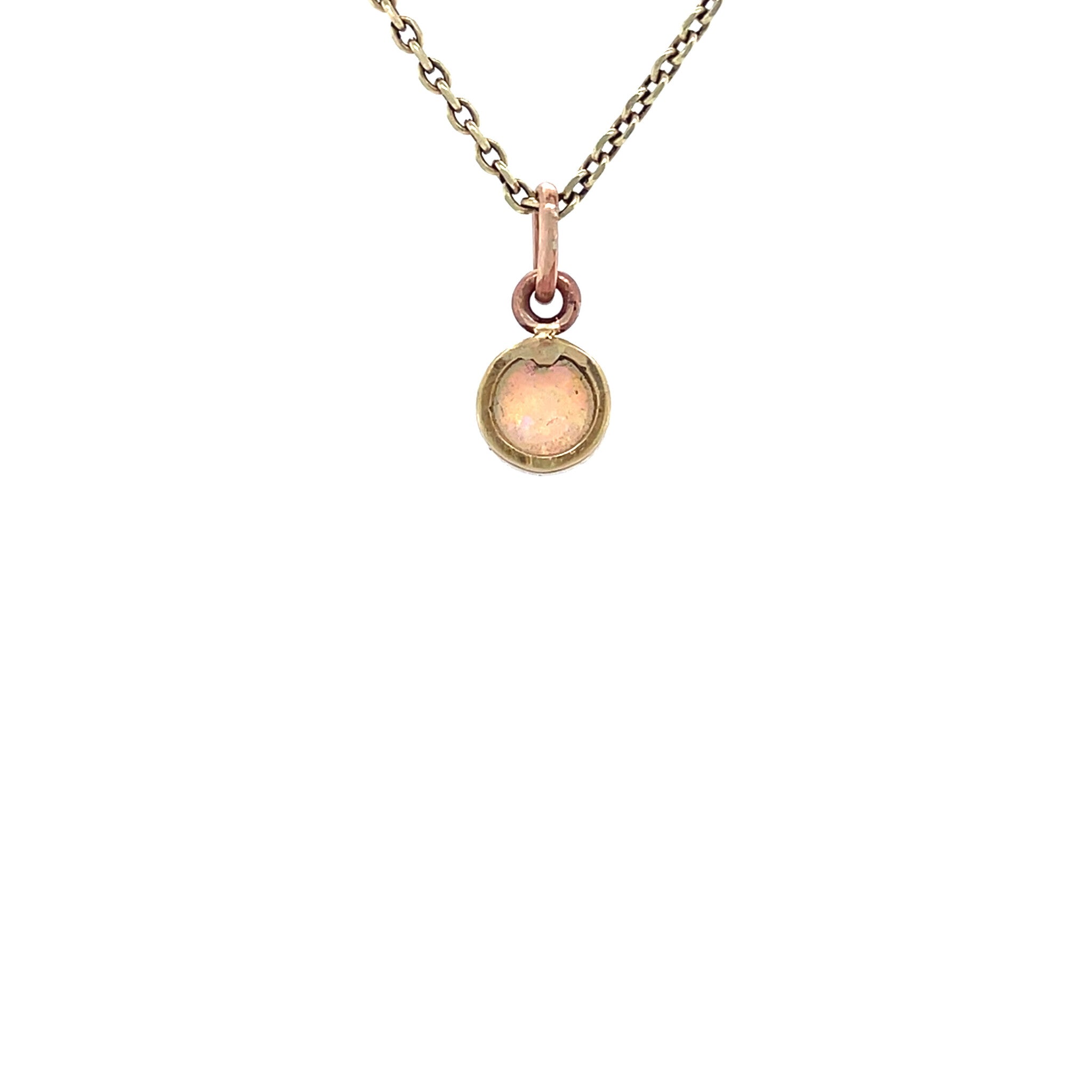 Roségouden vintage hanger met opaal 14 krt