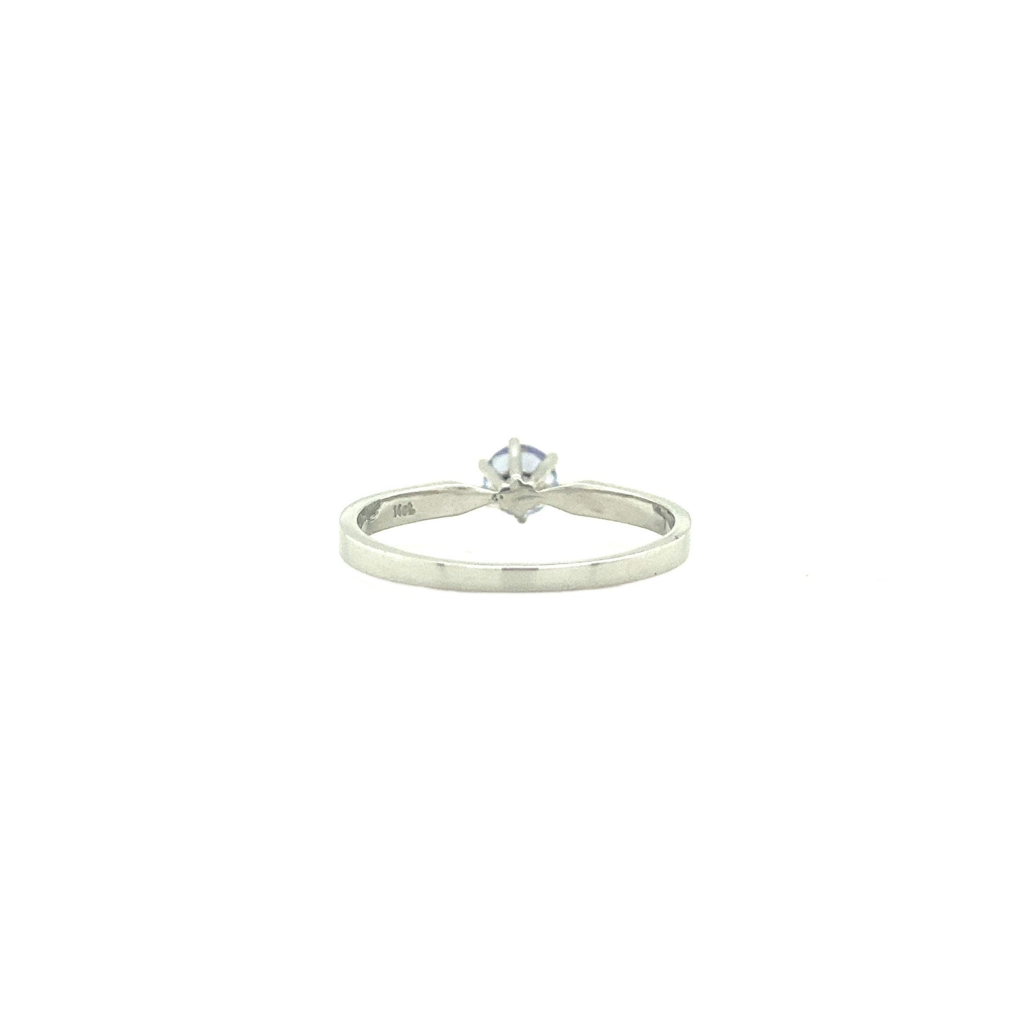 Witgouden ring met tanzaniet 14 krt