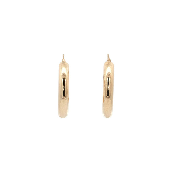 Smooth hoop earrings 9 kt