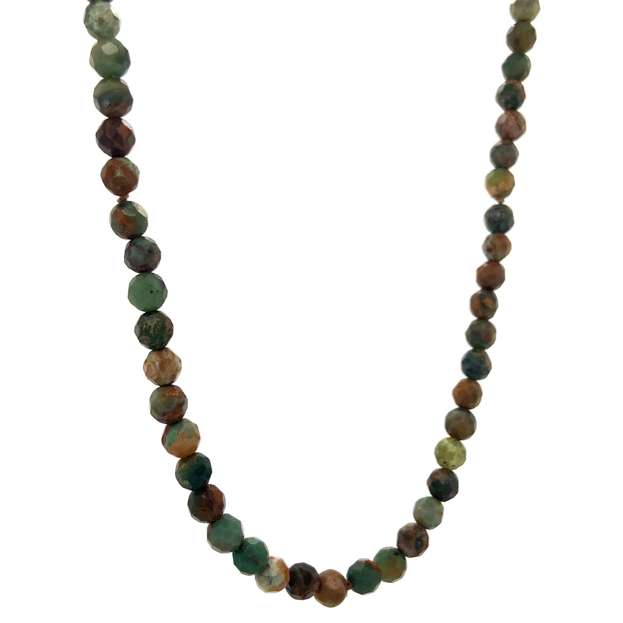Turquoise necklace with gold clasp, 40 cm, 14 kt