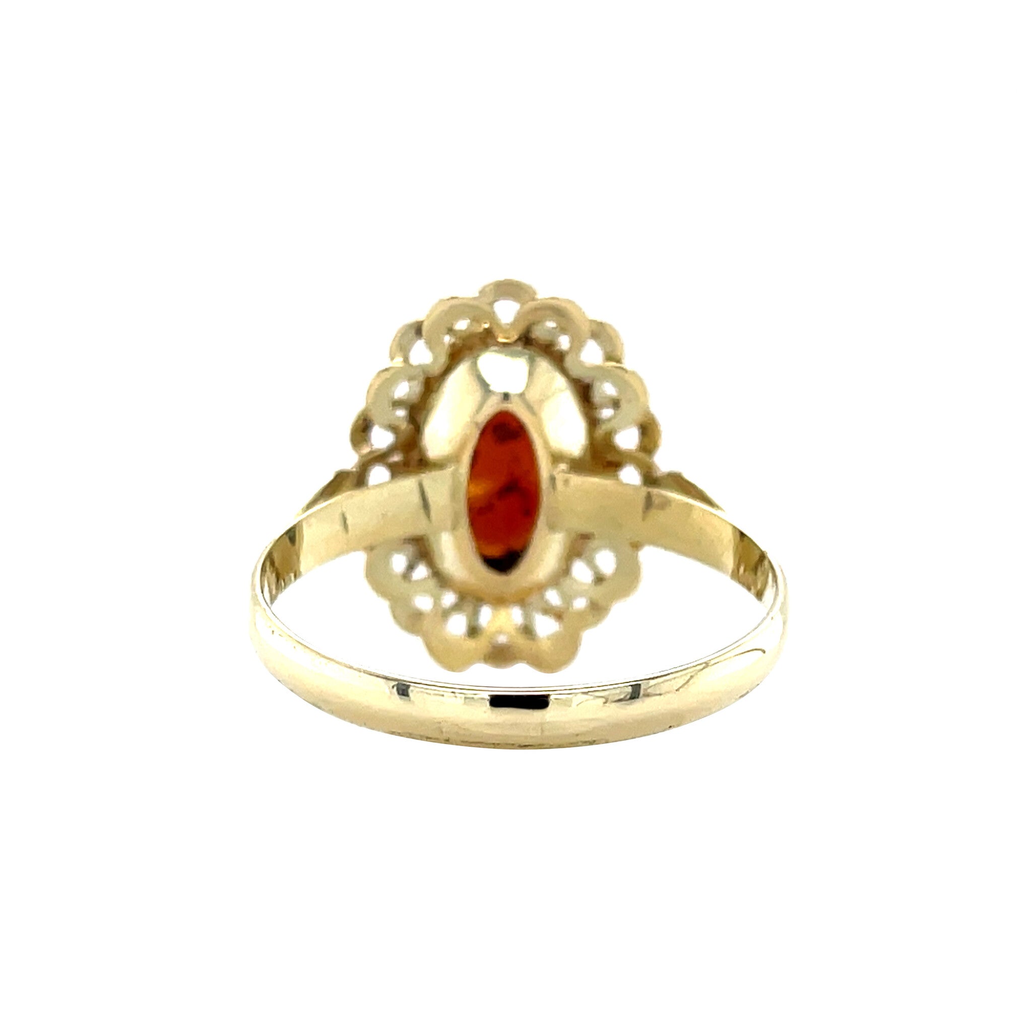 Gouden vintage ring met camee 14 krt