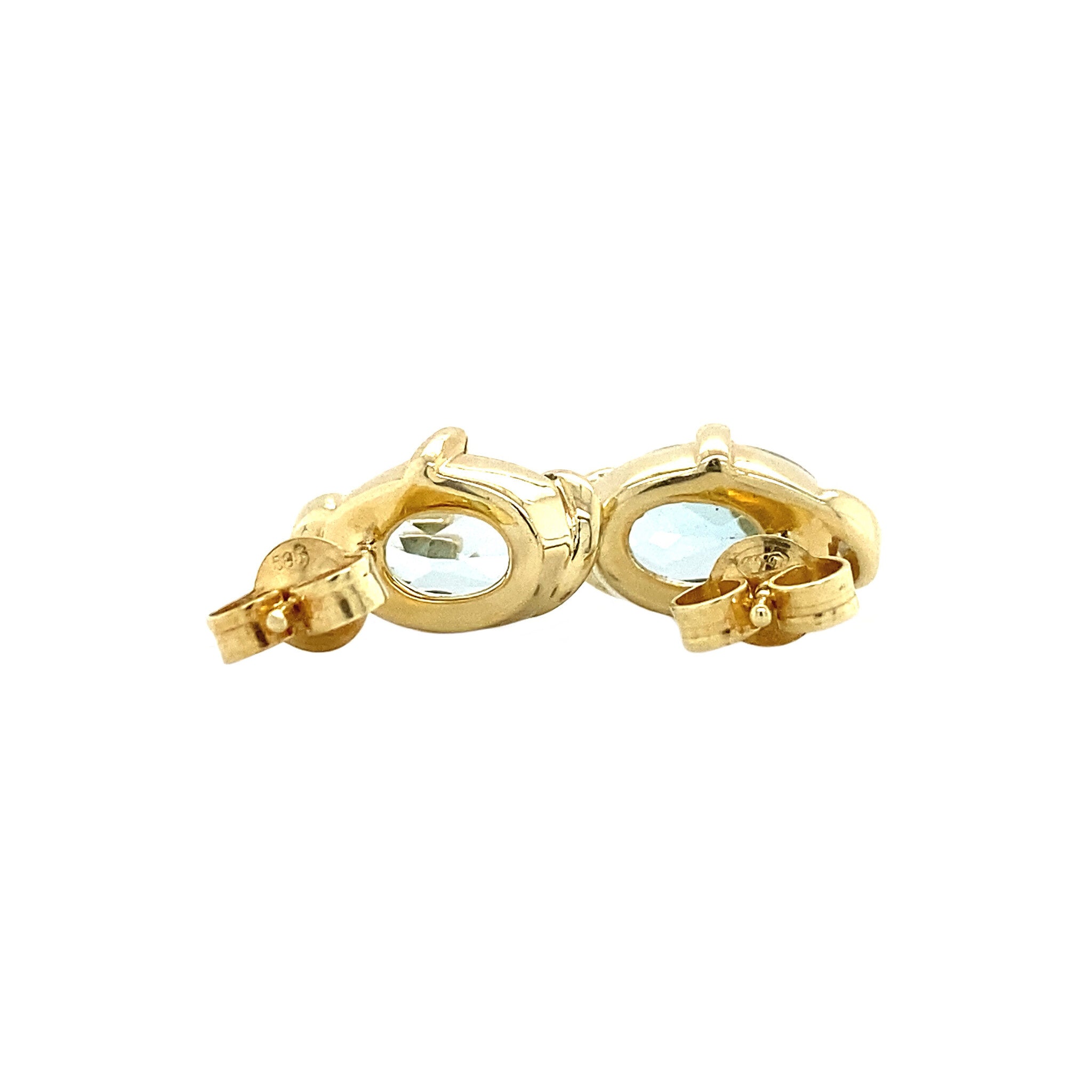 14 kt gold stud earrings with spinel