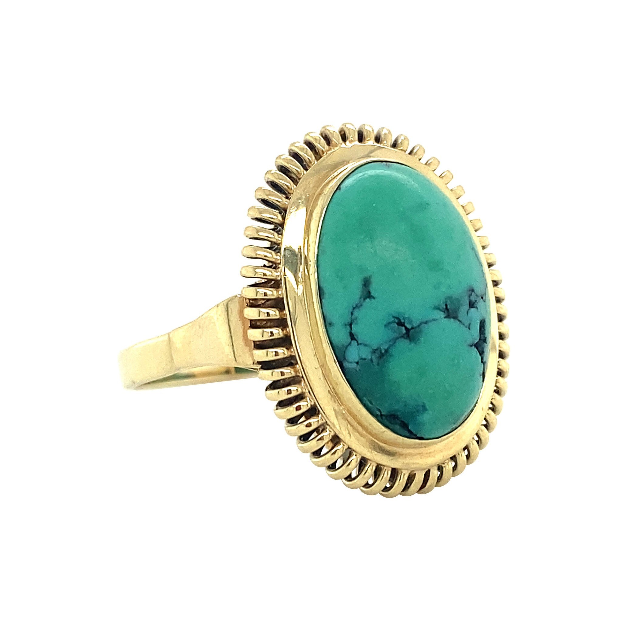 14 kt gold ring with turquoise