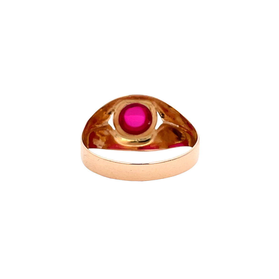 Rose-gold vintage ring with gemstone 18 kt