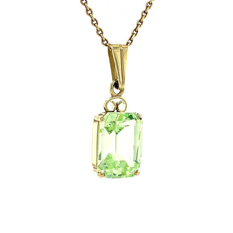 Gouden hanger met groene spinel 14 krt