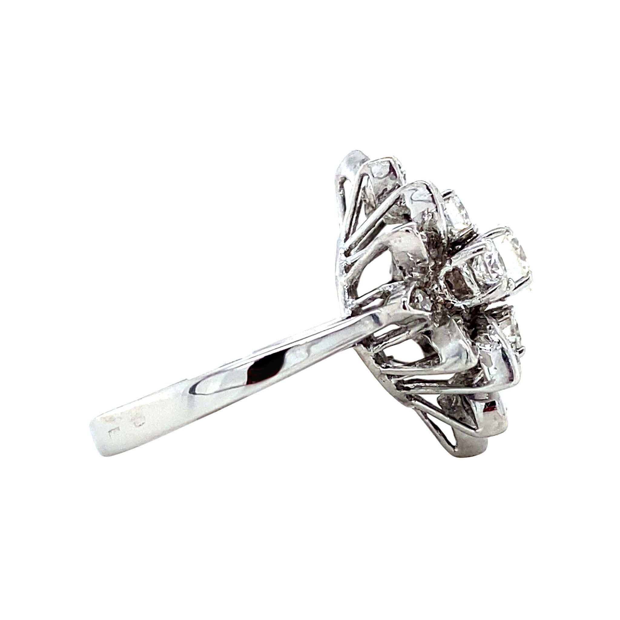 Witgouden vintage prinsessen ring met diamant 18 krt