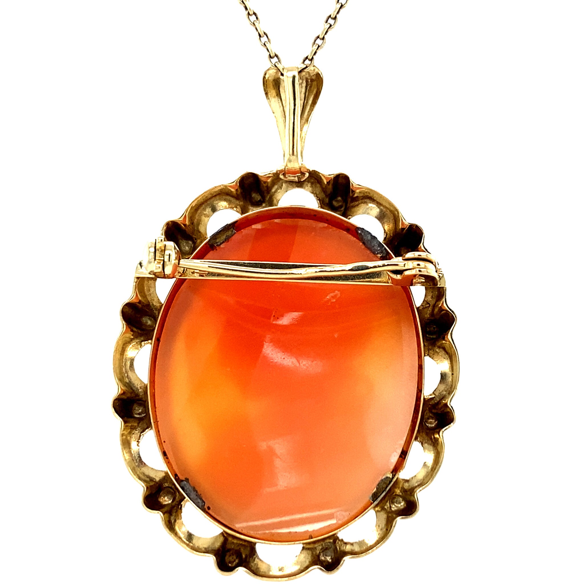 Vintage 14 kt gold pendant with cameo