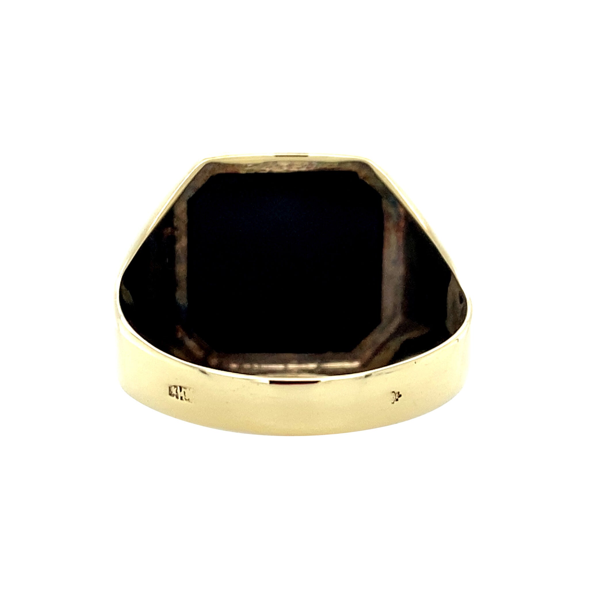 14 kt gold signet ring with onyx