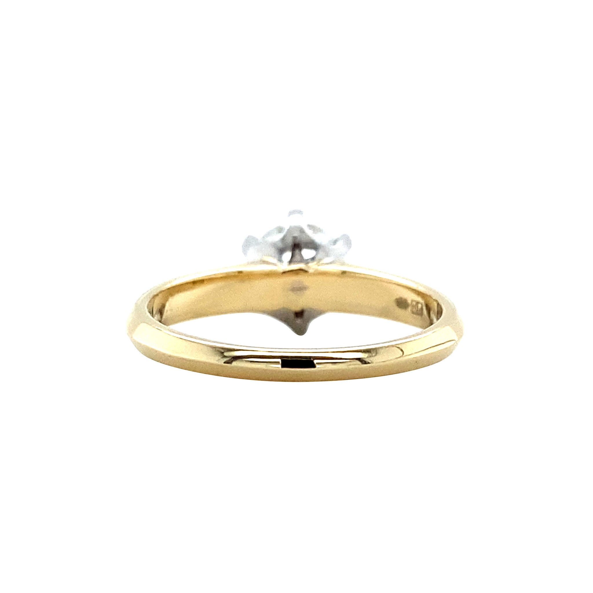 Gouden solitair ring met diamant 14 krt