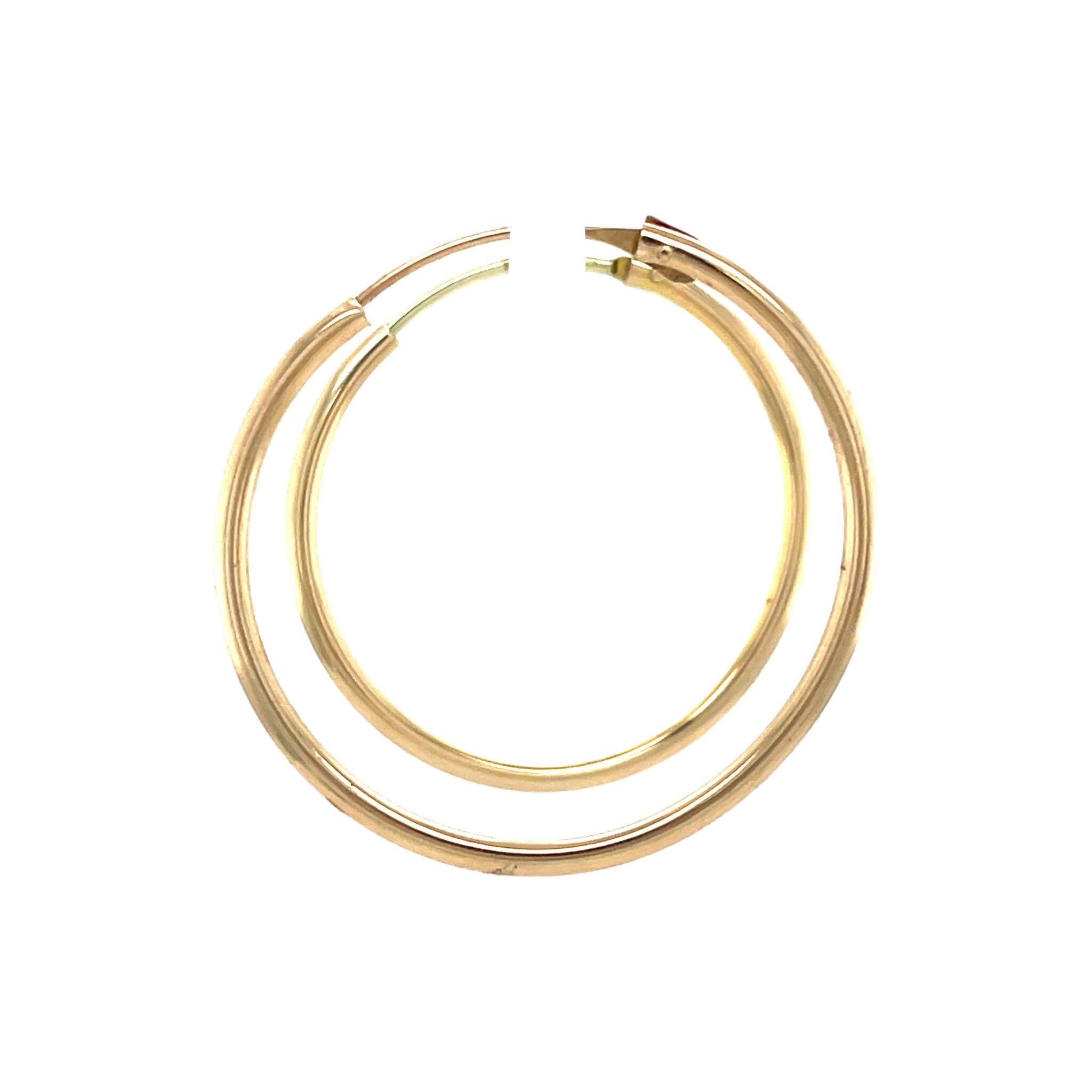 Vintage smooth gold hoop earrings 14 kt