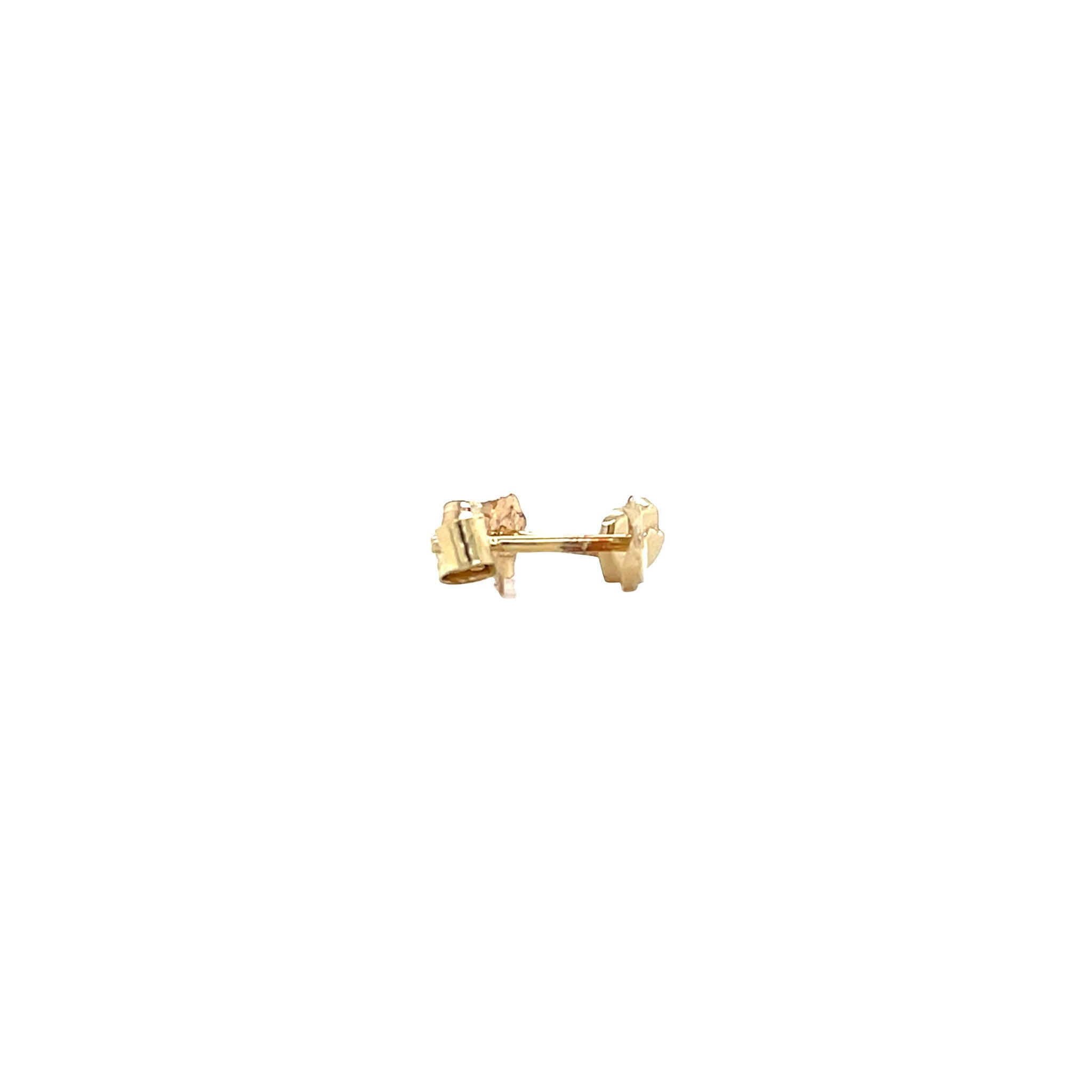 14 kt gold heart stud earrings
