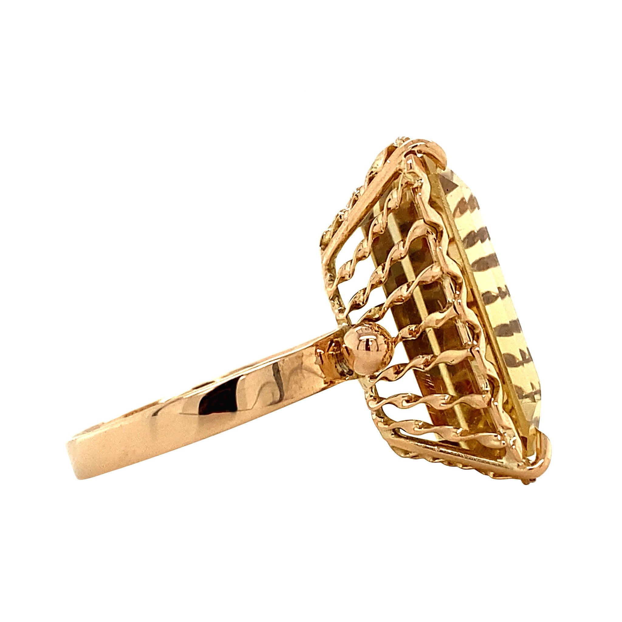 18 kt gold ring with citrine