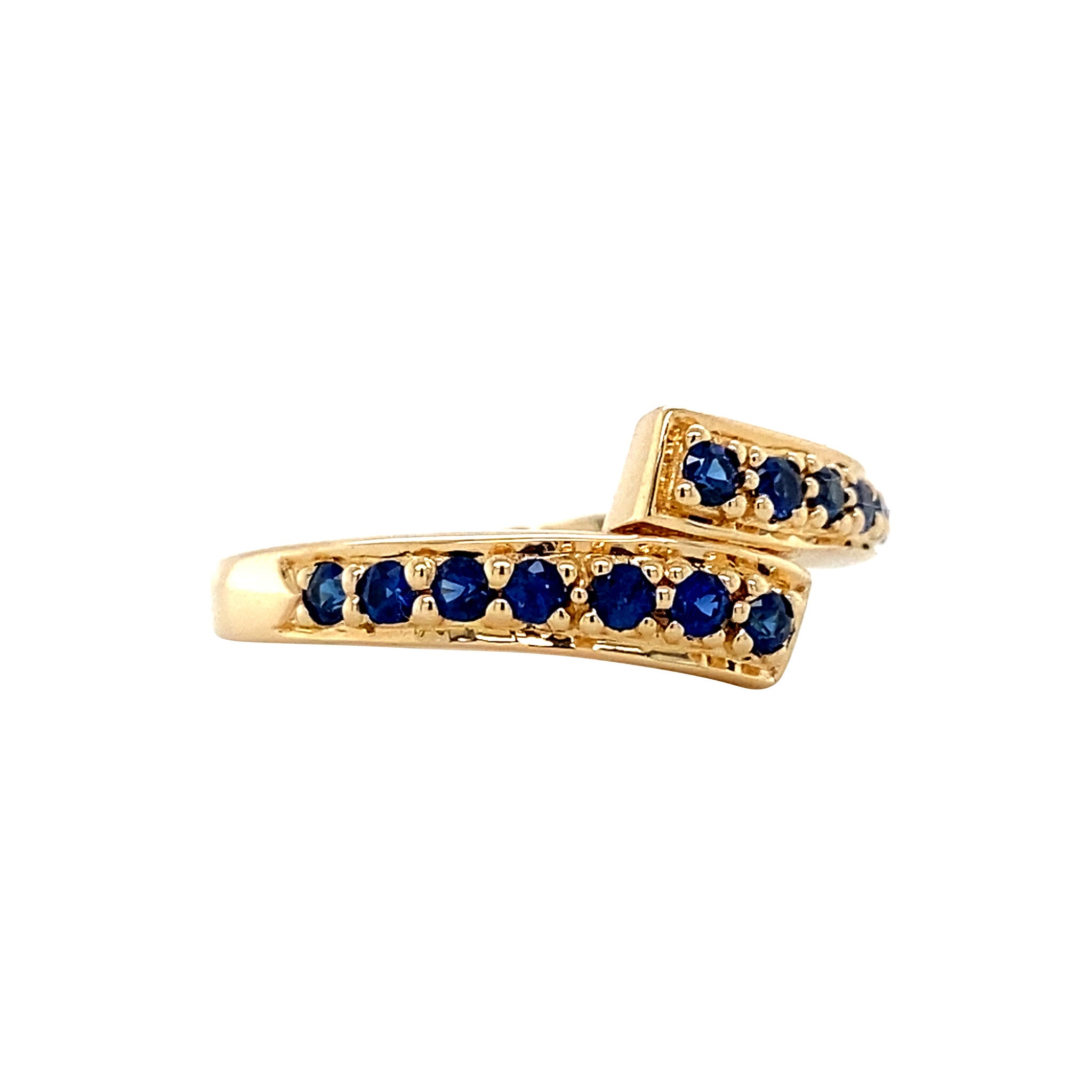 Gouden ring met saffier 18 krt