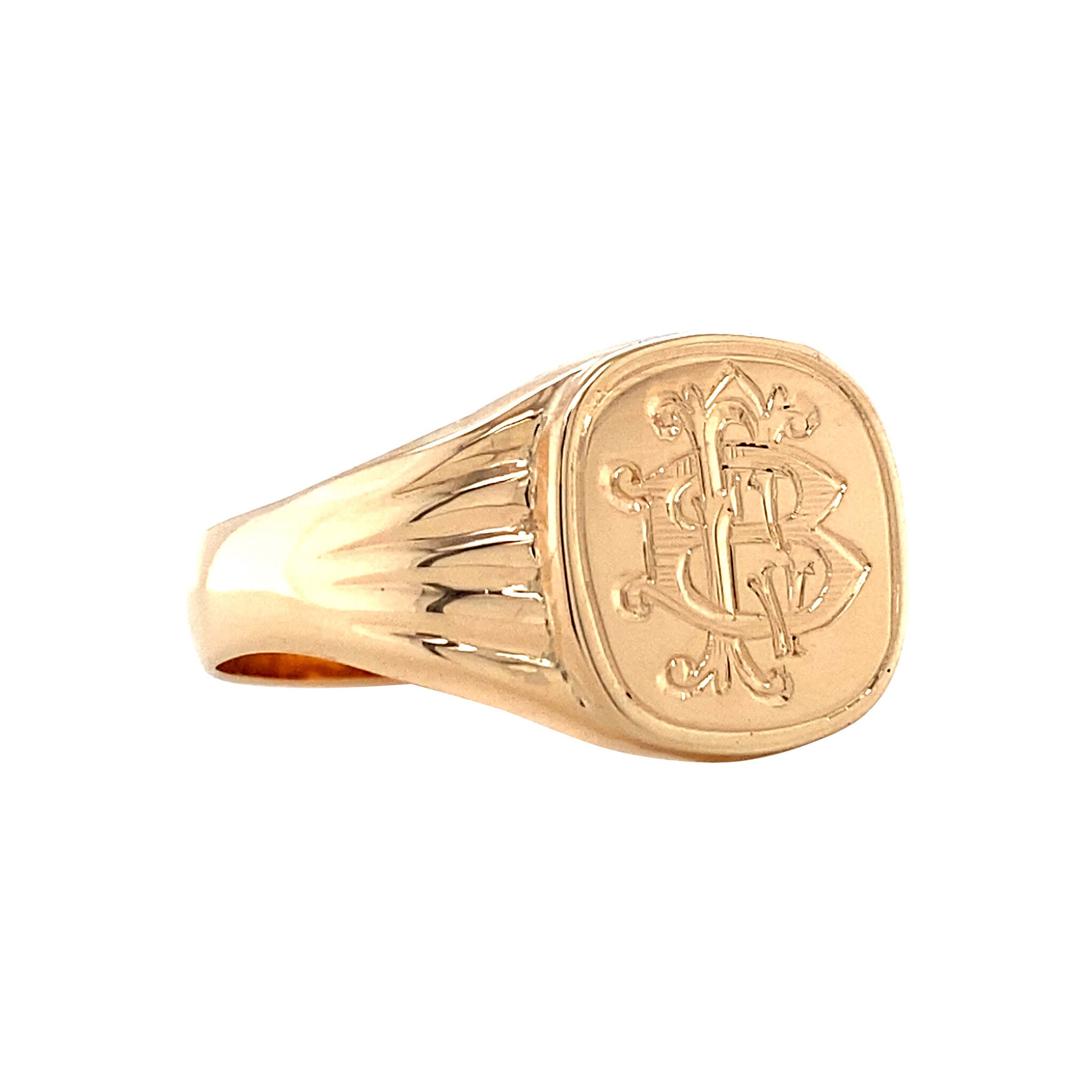 Gouden zegelring met gravure 14 krt