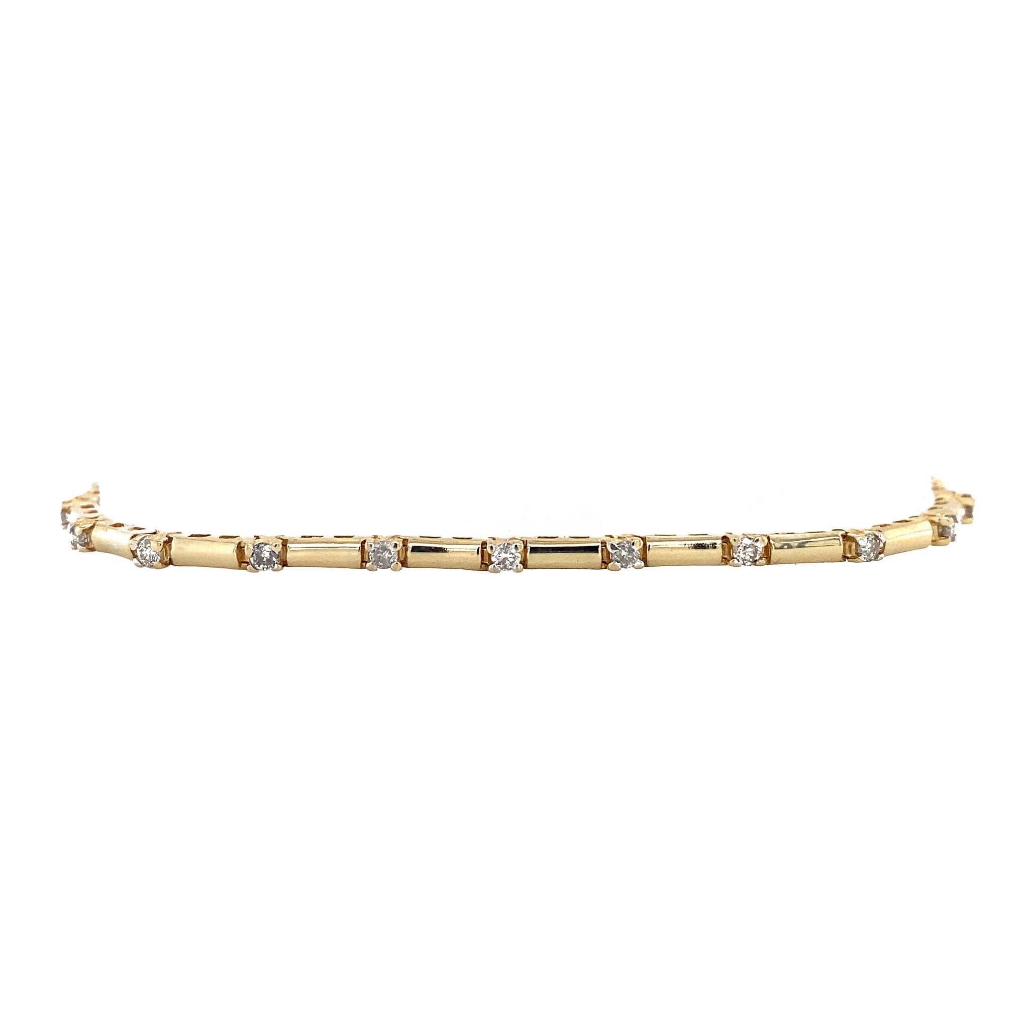 Vintage gouden tennis armband met diamant 14 krt
