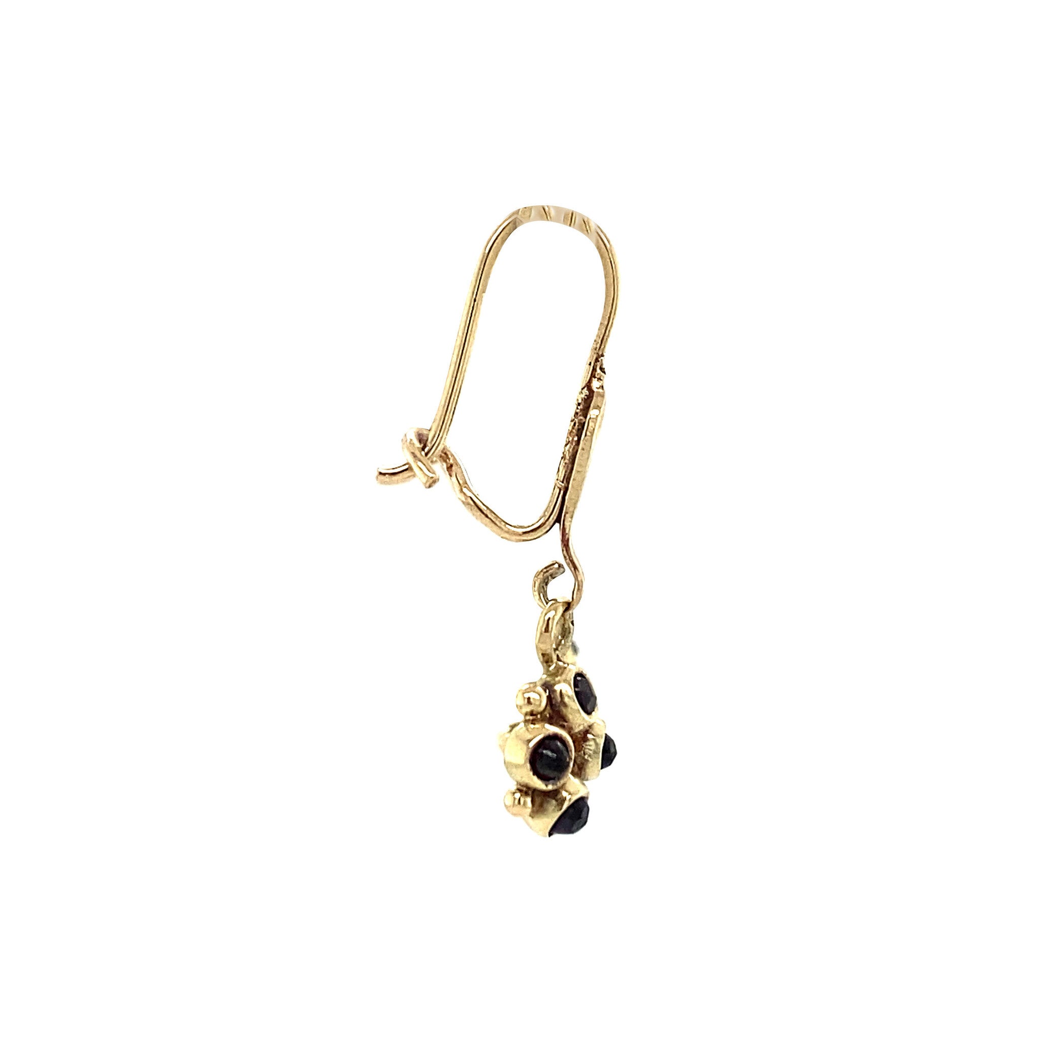 Gouden oorhangers met granaat 14 krt