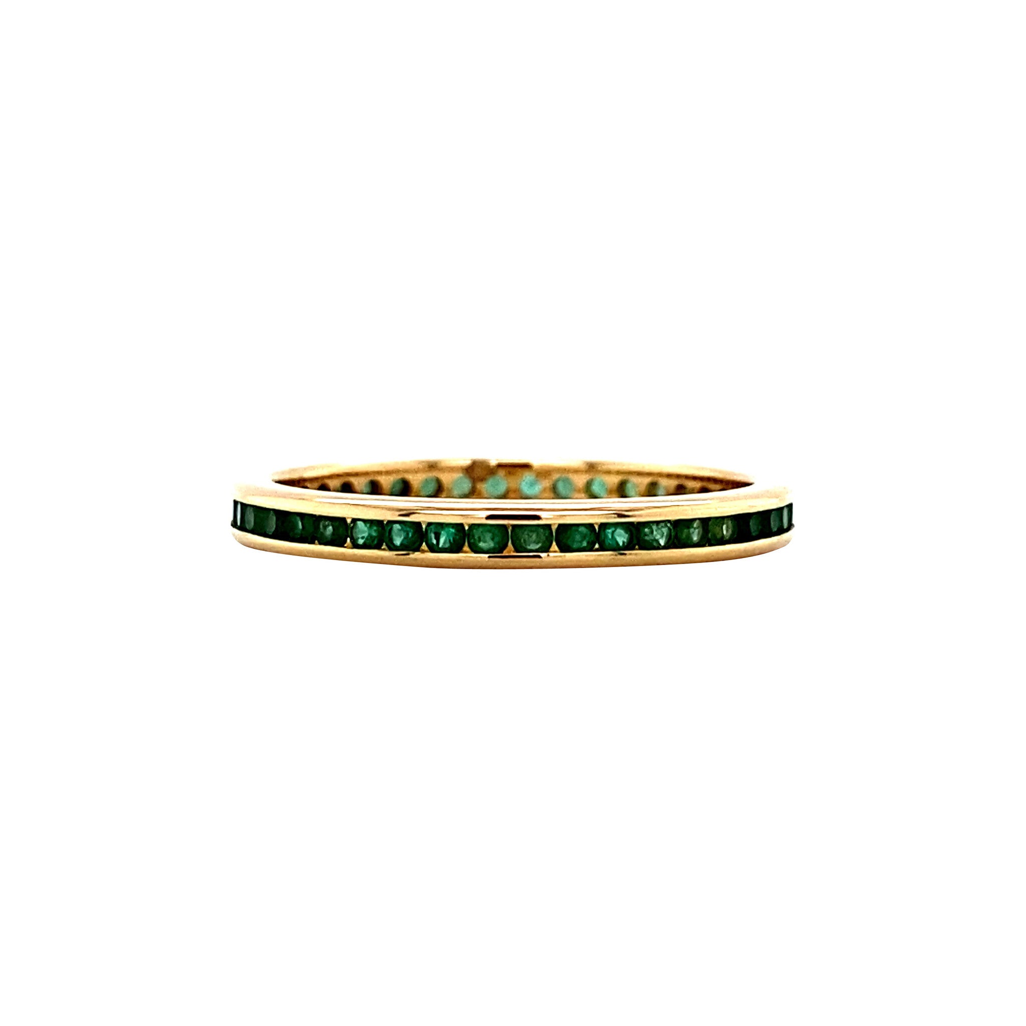 Gold alliance ring with natural emerald 18 krt