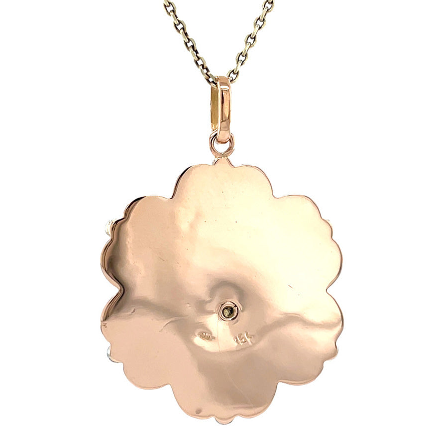 Tricolour vintage gouden Maria munt hanger 14 krt