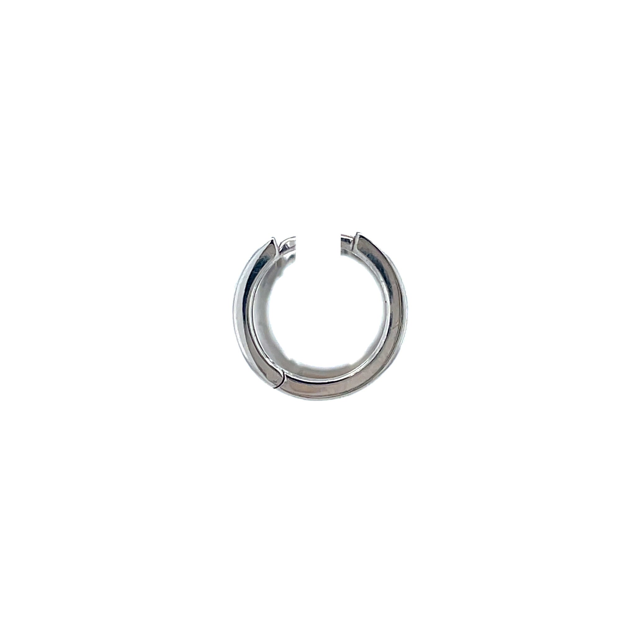 White gold smooth earrings 14 krt