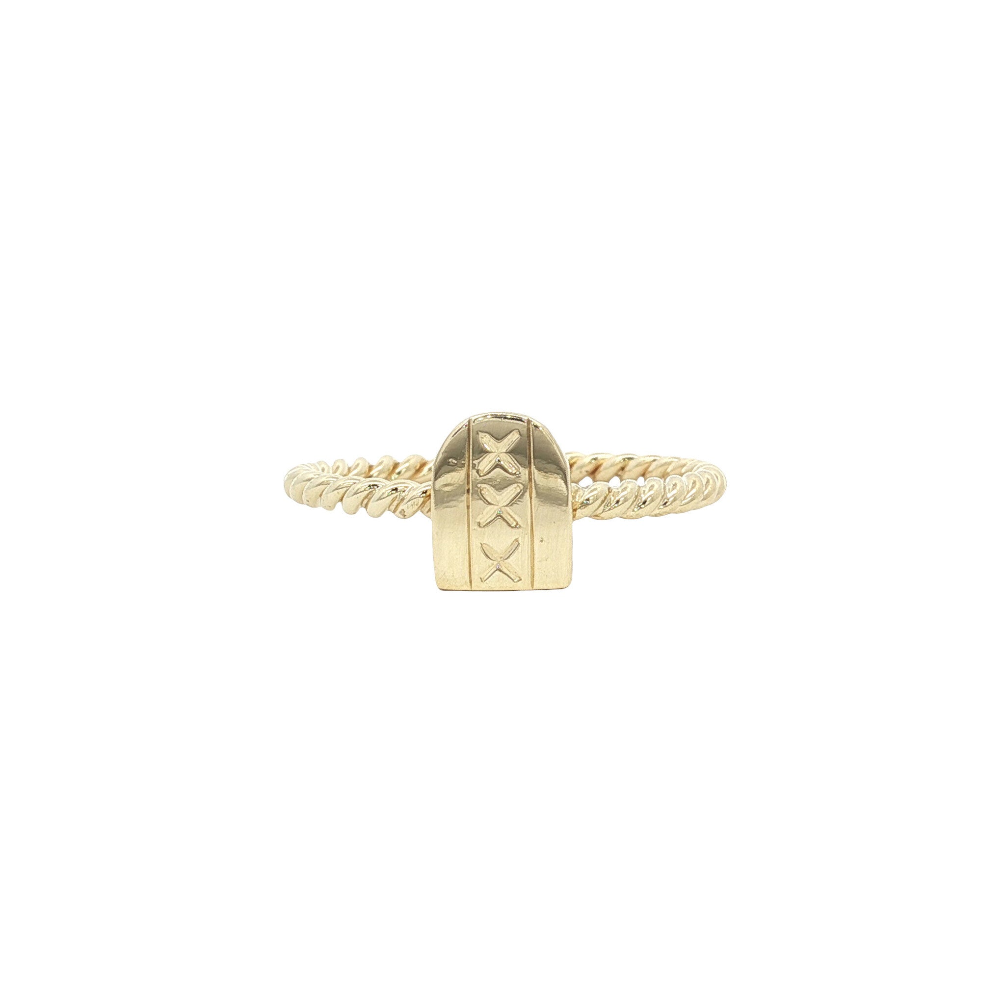 Gouden vintage Amsterdam ring 14 kt