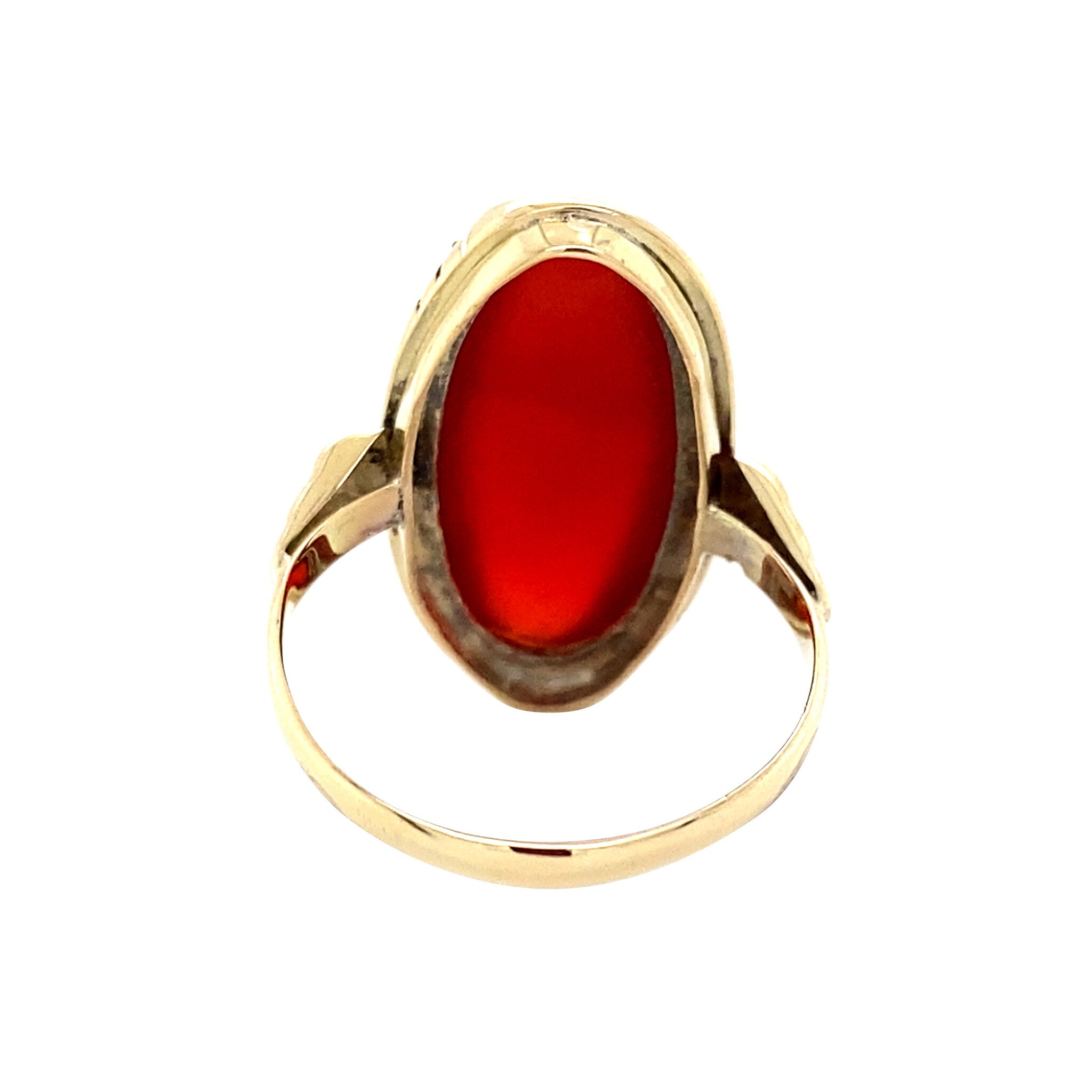 14 kt vintage gold ring with carnelian